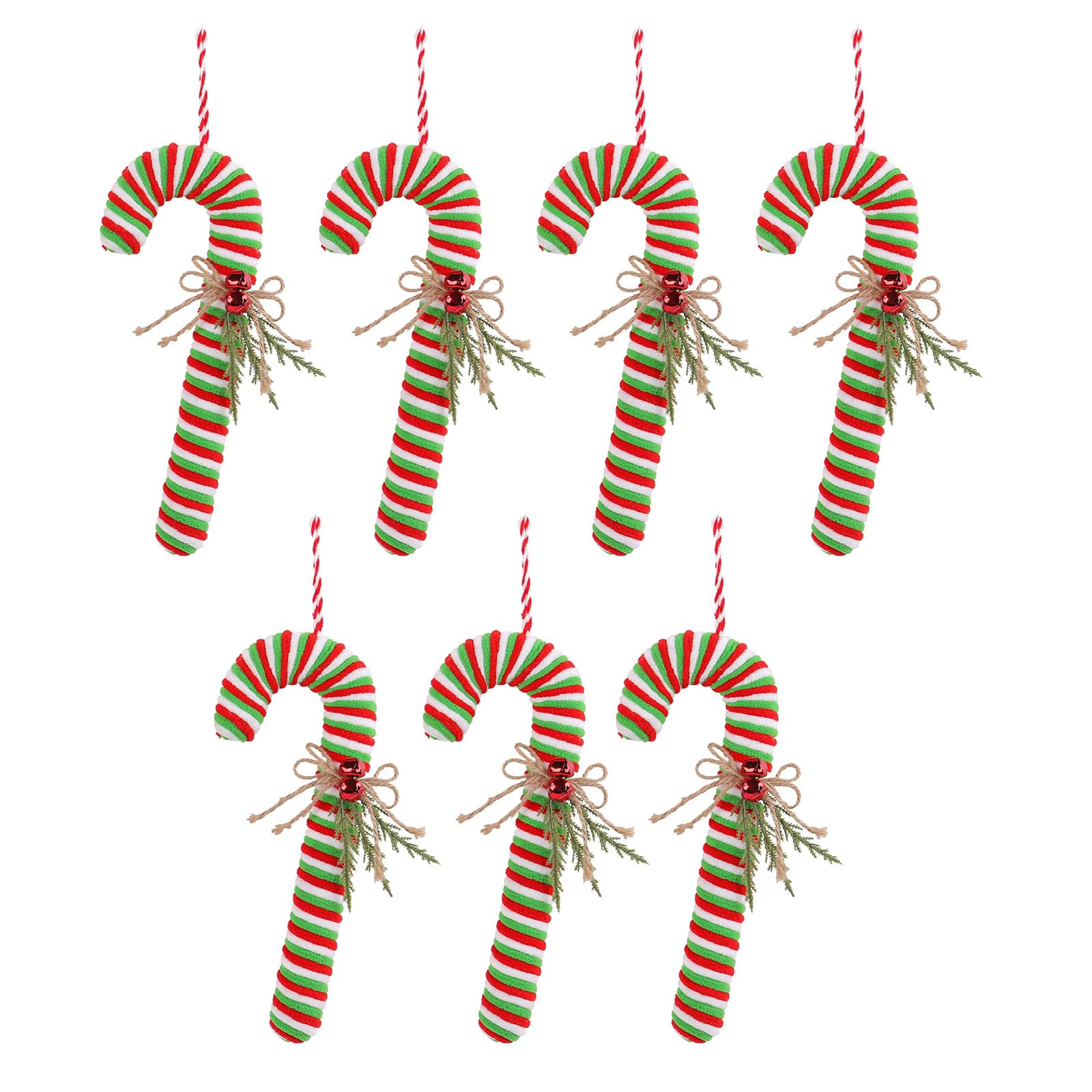 Tsophreniq Of 7 Christmas Candy Cane Hook Decorations Festives Hanging Ornament for Home and Offices Window Embellishment Festives Hanging Ornament