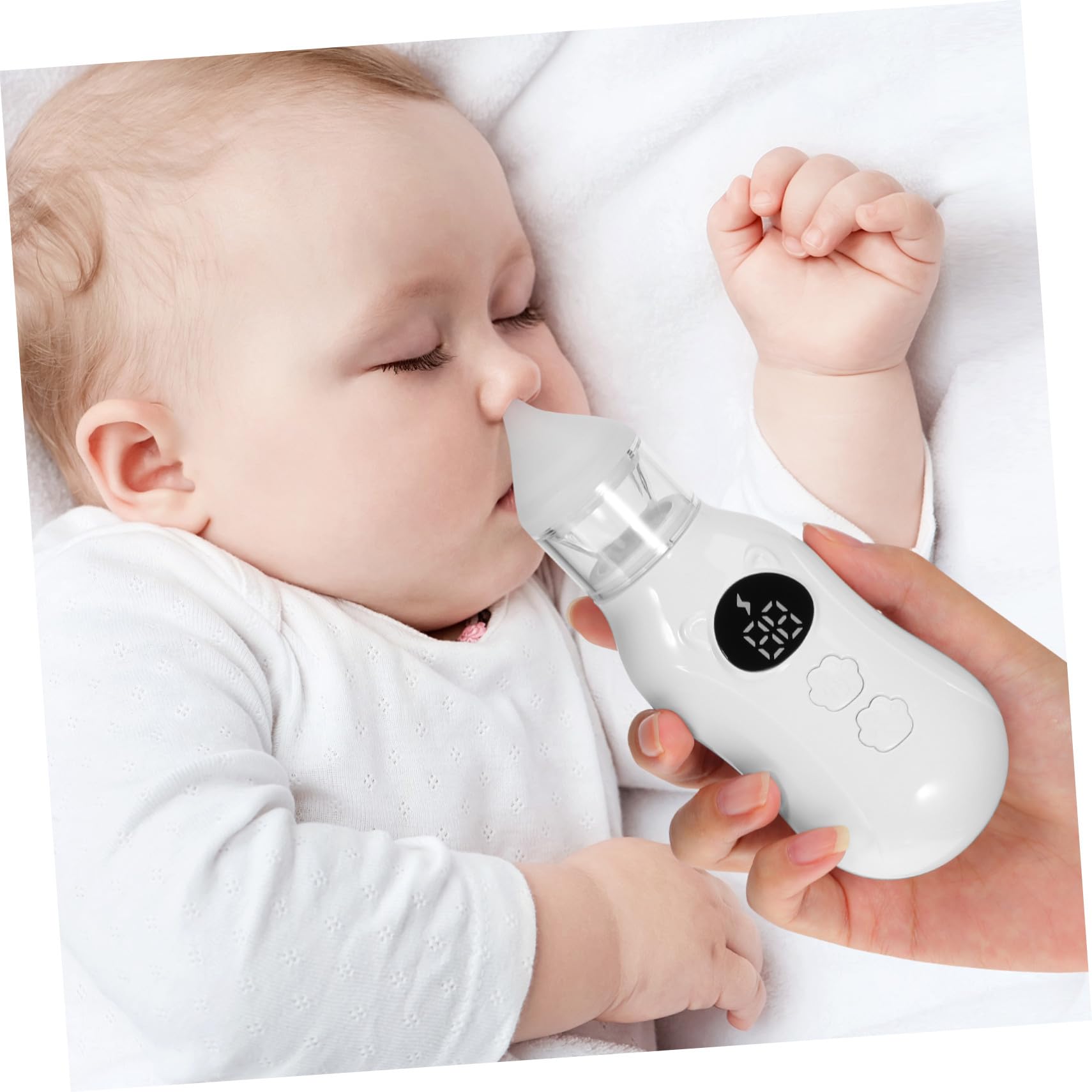 Aspiratore Nasale Elettrico Per Neonati Con Punta in Silicone Flessibile Silenzioso E Ricaricabile Usb Pulizia Delicata Per Bambini Piccoli E Uso Notturno