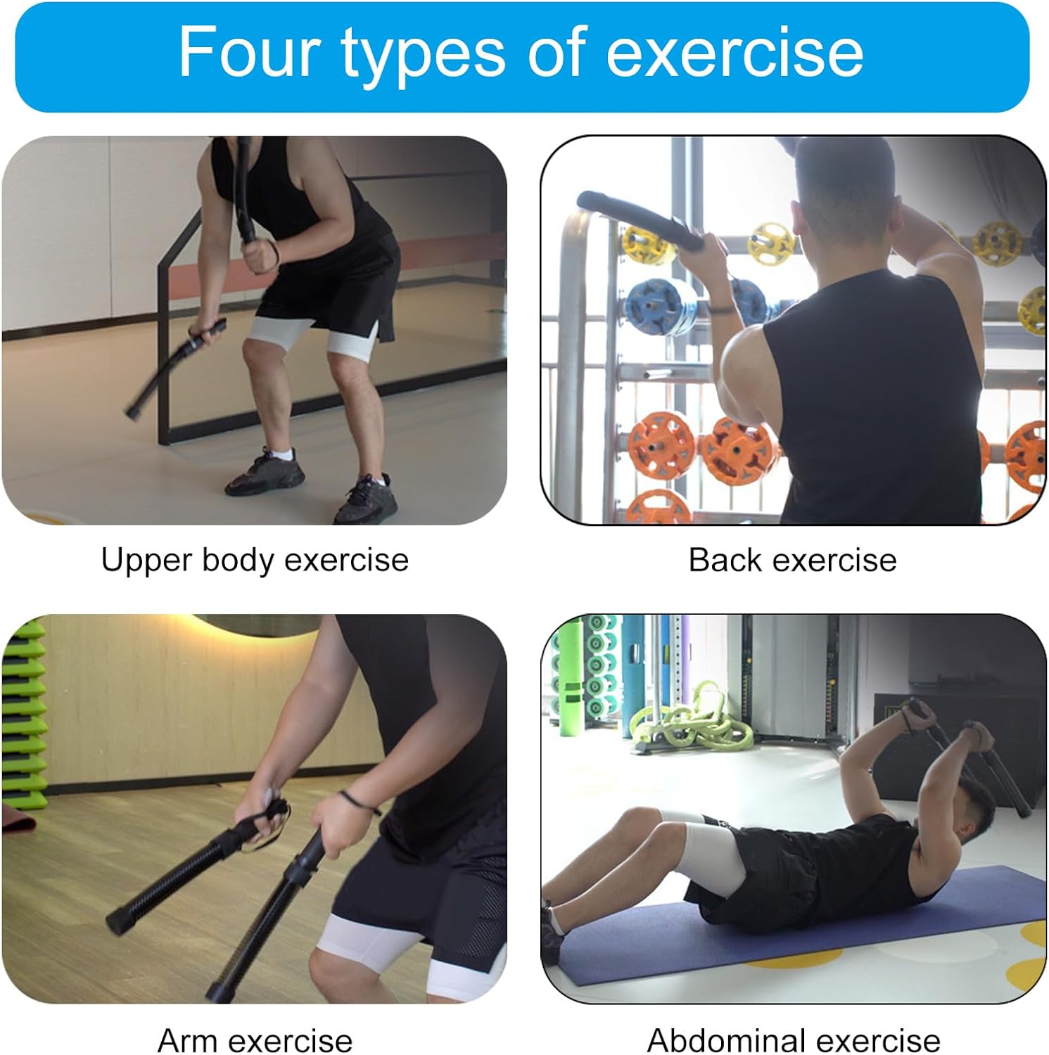 2Pcs Workout Exercise Rope Replacement Spring Rod Portable for Gym Training Home Enduring Portable Battle