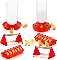 Leadinor Chicken Feeder Waterer Kit with Perch - Chick Starter Set for 36+ Chicks, BPA-Free Durable Poultry Supplies