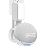 Wall Mount Holder for Echo Dot 5th Generation, Outlet Hanger Stand for Echo Dot (5th & 4th Gen), Space-Saving Dot Accessories with Built-in Cable Management, Hide Messy Wires, White