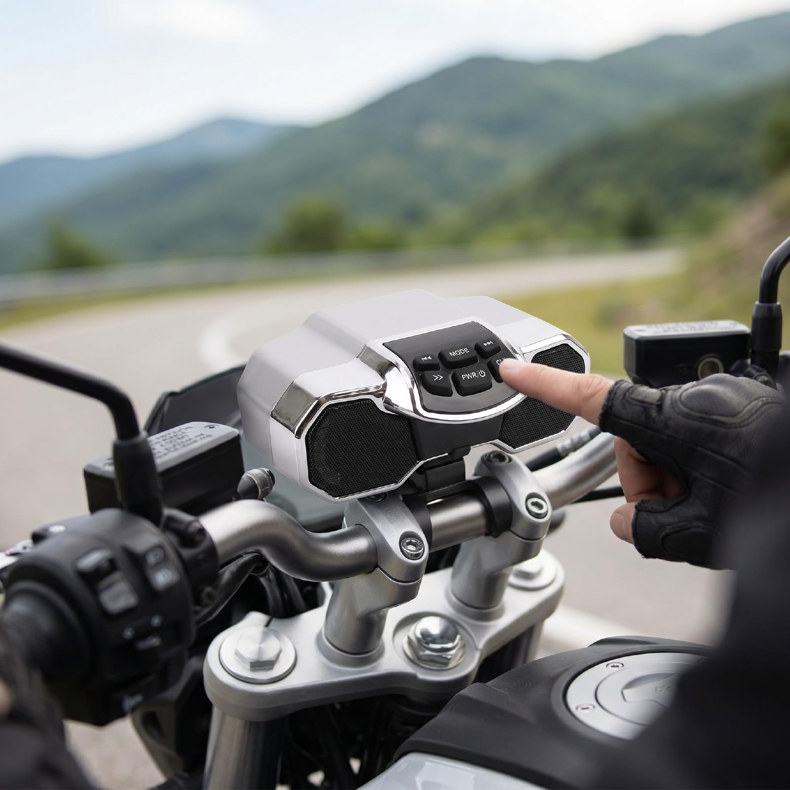 Głośnik Bluetooth do Motocykla, 2x10W Subwoofer do Kierownicy, | Waterproof Motorcycle Audio System, with MP3 USB TF Card Playback, for Scooter ATV Handlebar