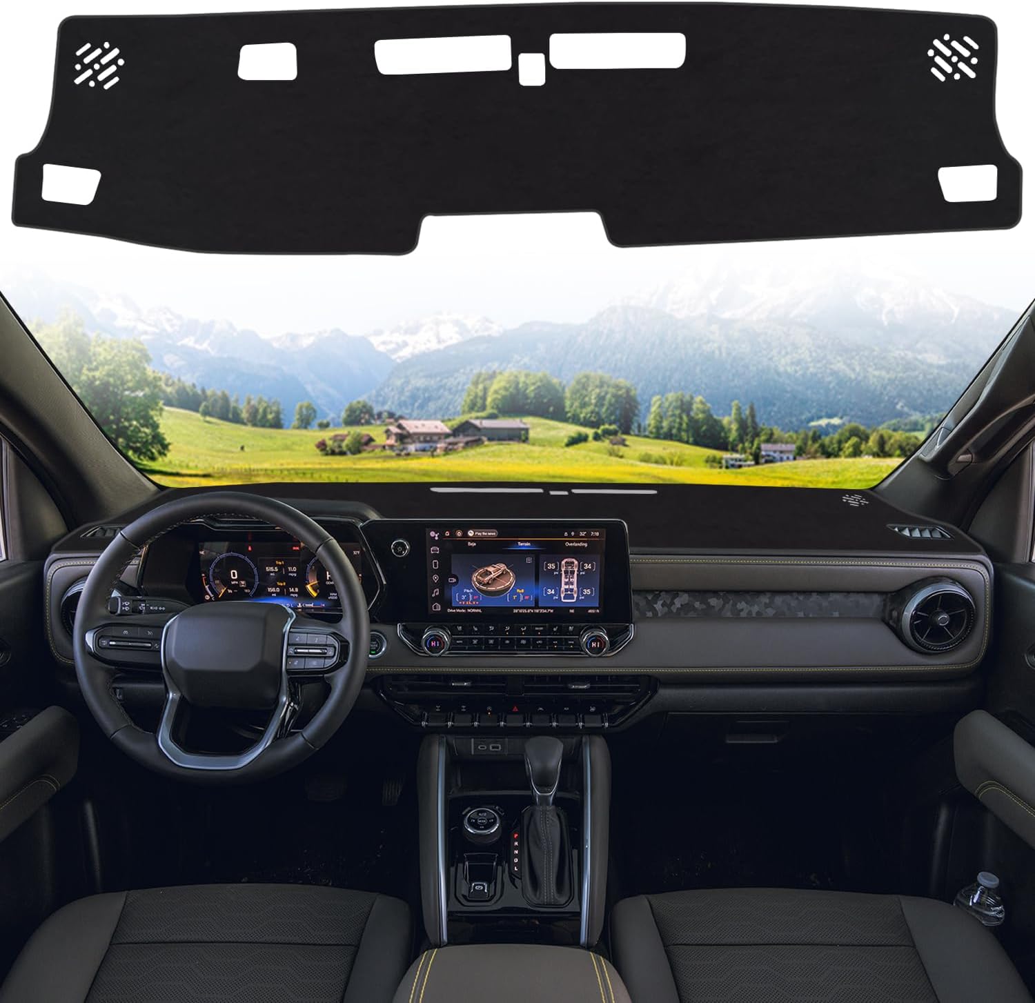 Kurtz Dashboard Cover Mat for Chevy/Chevrolet Colorado 2023 2024 2025 Interior Dash Cover Mat Interior Accessories Flannel Non-Slip No Glare Sunshade(with HUD)