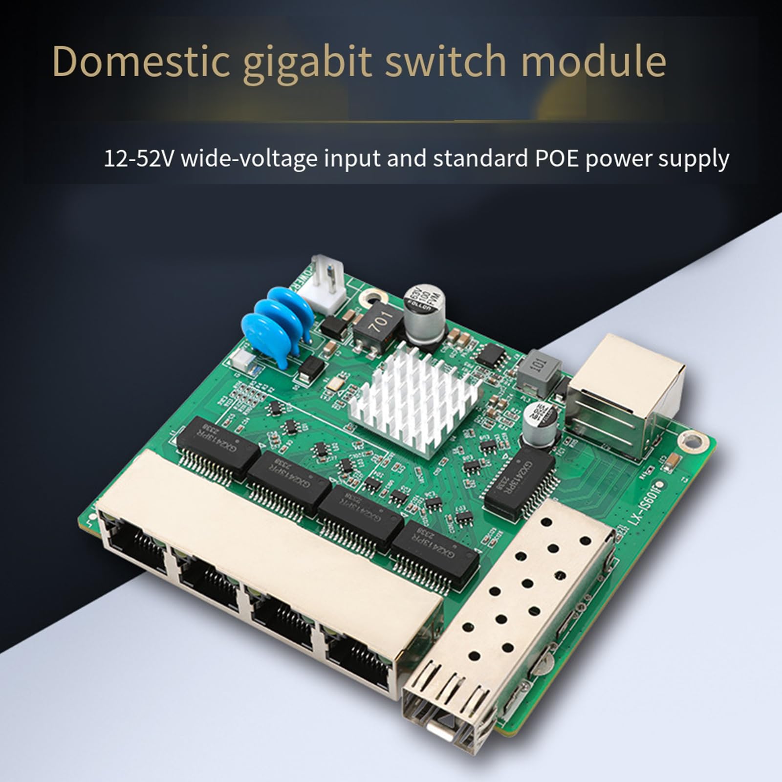 Switch Gigabit Ethernet a 6 porte con LED, con POE A