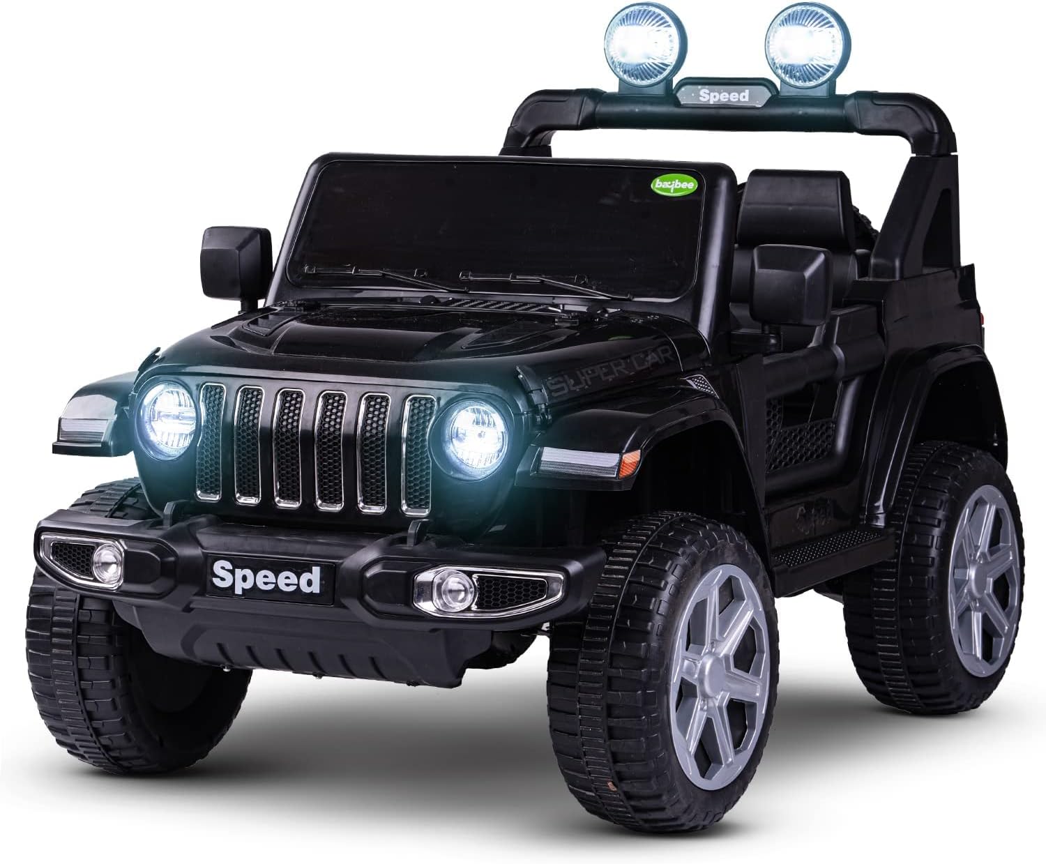 Baybee Battery Car for Kids,Electric Jeep for Kids Ride On Racing Baby Rechargeable Car with R/C for Boys & Girls Toddler 2 to 6 Year (Black)