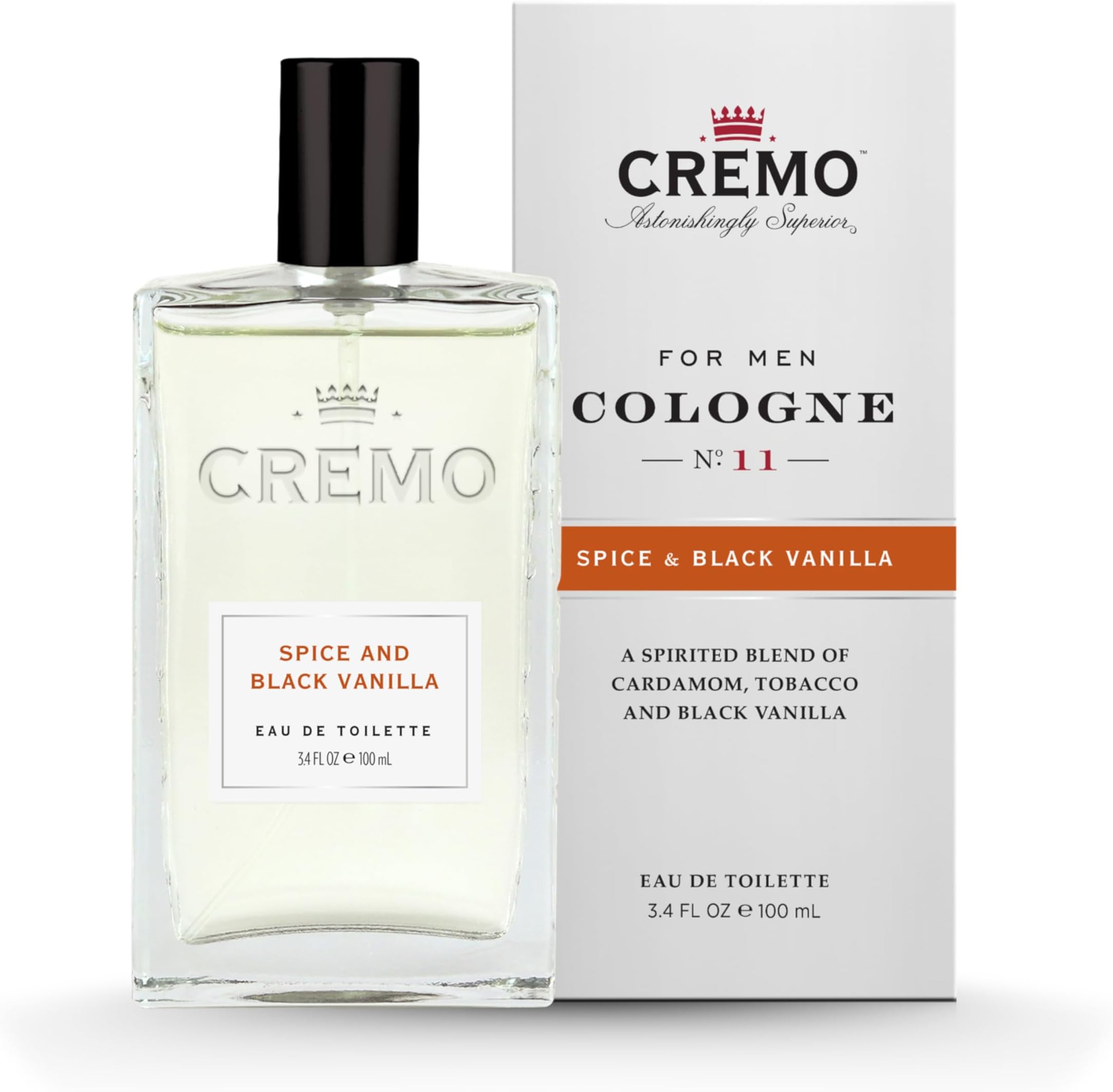 Spice & Black Vanilla Cologne Spray, An Explosion of Vibrant Spices, Tobacco and Vanilla, 3.4 Fl Oz