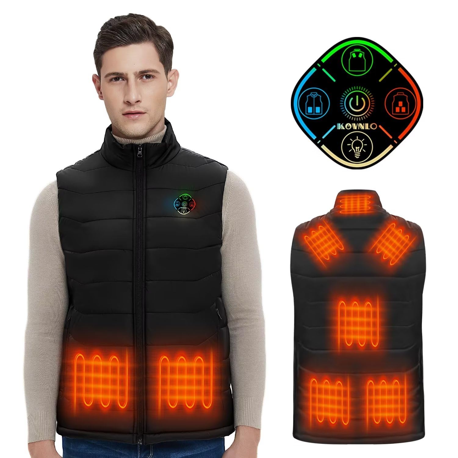 Snapklik.com : KOVNLO Heated Vest For Men, Upgraded 5 IN 1 Smart Controller