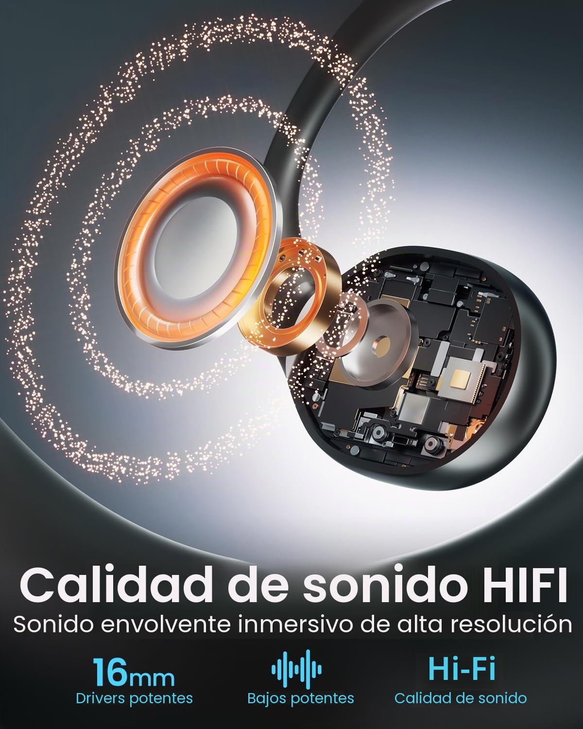 HIFI WALKER Auriculares Conduccion Osea MP3 Acuaticos para Natacion Acuático con 32GB, Ipx8, Bluetooth 5.3 Auriculares Deportivos para Natación, Nadar, Ciclismo