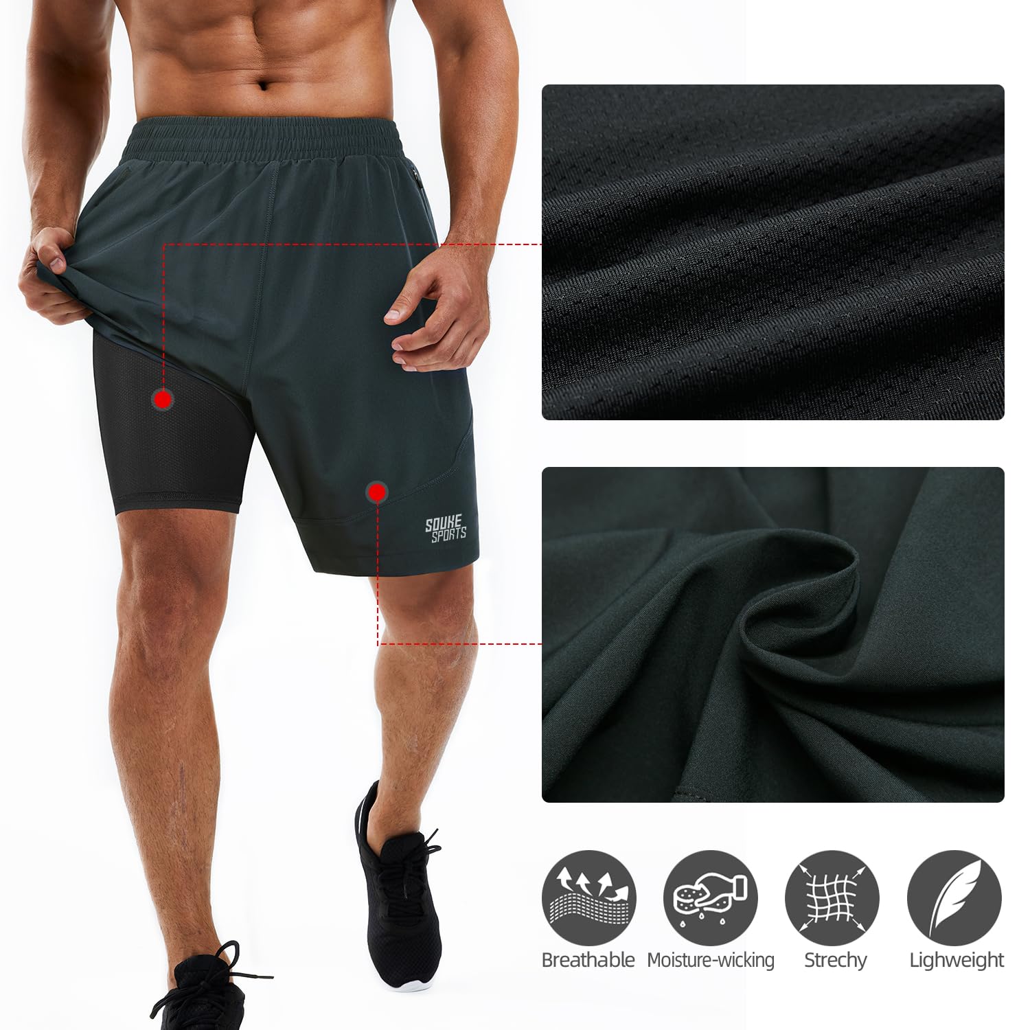 Souke Sports Shorts de corrida masculino 2 em 1 para treino 17,78 cm secagem rápida academia shorts atléticos forro bolsos com zíper em promoção! Veja a oferta e mais achadinhos de Shorts & Bermudas 5 Hoje é o melhor dia para comprar Souke Sports Shorts de corrida masculino 2 em 1 para treino 17,78 cm secagem rápida academia shorts atléticos forro bolsos com zíper com aquele preço maroto! Promoção! Aproveite a oferta! 5