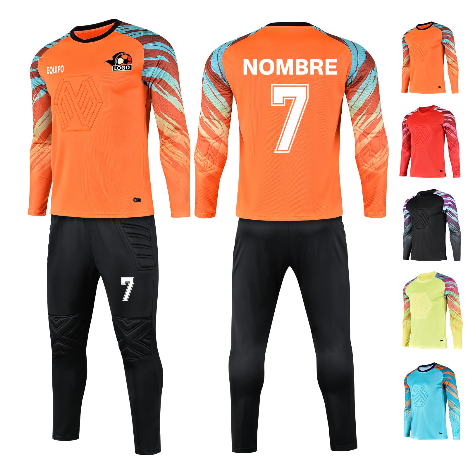 LAIFU Equipaciones de Portero Personalizado Niño Adulto Camiseta Fútbol Pantalón Corto