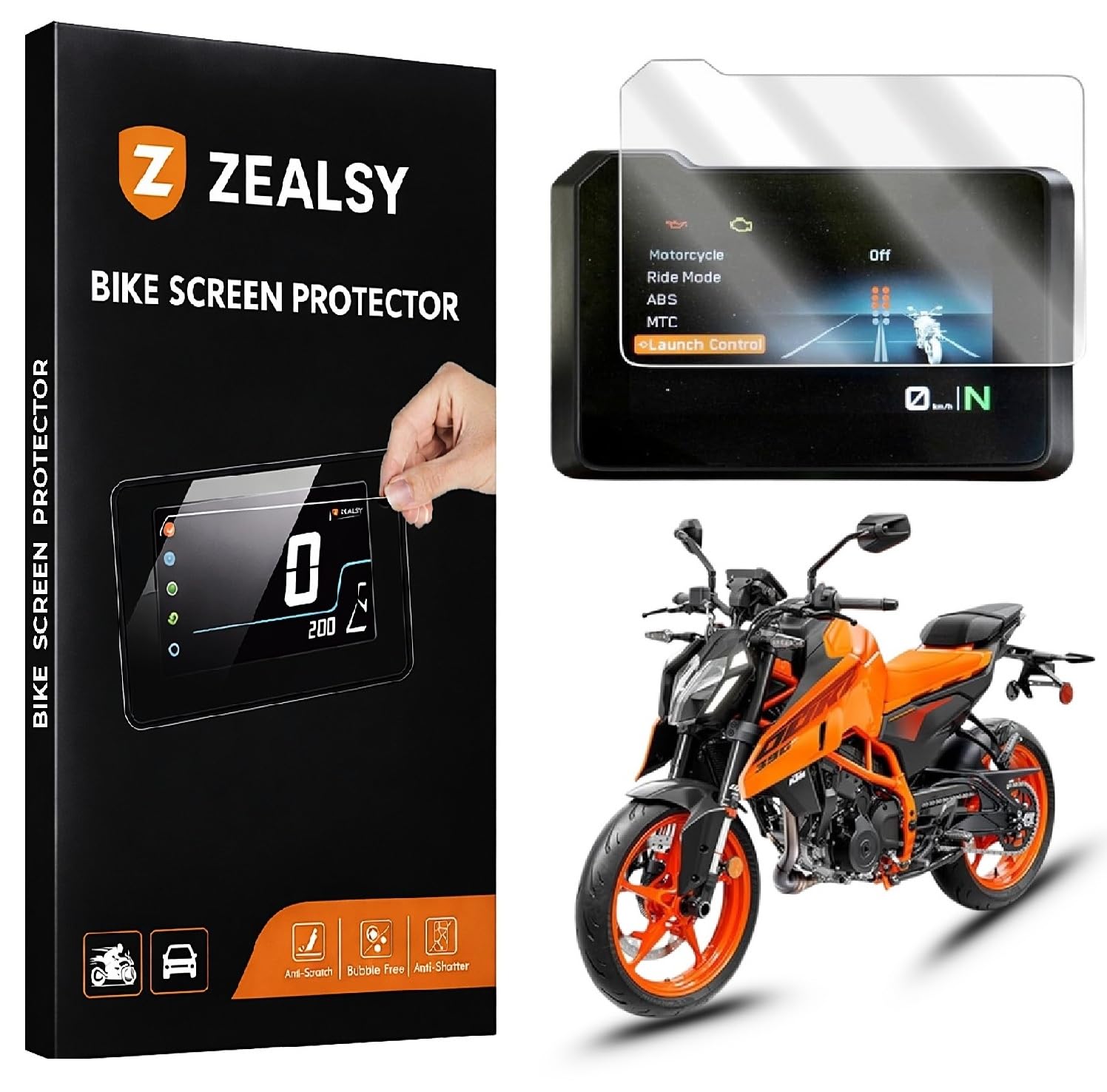 Zealsy KTM DUKE 390 GEN 3 Screen Guard Protector Accessories Motorcycle Color Digital Console Speedometer- Clear-image-4