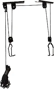Bike Hanger - Overhead Hoist Pulley System with 100lb Capacity for Bicycles or Ladders - Secure Garage Ceiling Storage by Rad Sportz