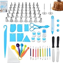 78 PCS Kits de decoração de bolos com pontas de confeiteiro Sacos de confeitaria Unhas de flores Acopladores reutilizáveis Colher de medição Conjunto de ferramentas de cobertura para bolos de