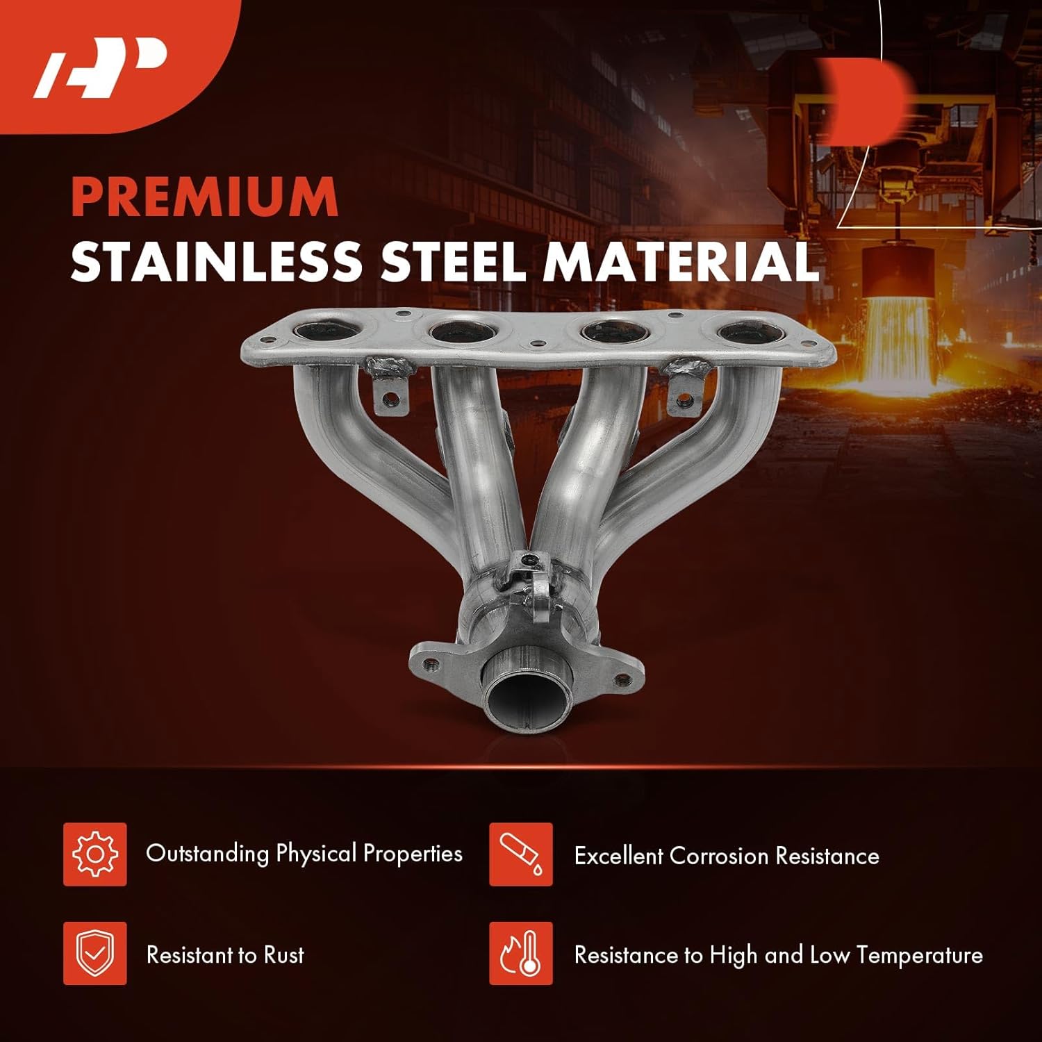 A-Premium [DOHC 4Cyl 1.8L] Engine Exhaust Manifold Kit Compatible with Toyota Corolla 1998-2001 & Chevrolet Prizm 1998-2002, with Gasket & Bolts & Springs