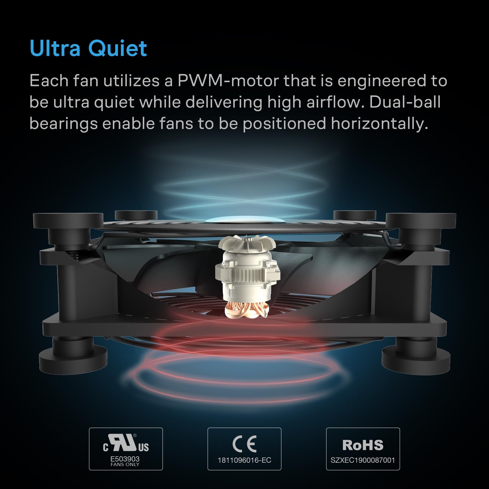AC Infinity multifan S7, double silencieux 120 mm ventilateur USB pour récepteur DVR Playstation Xbox Armoire Ordinateur de refroidissement