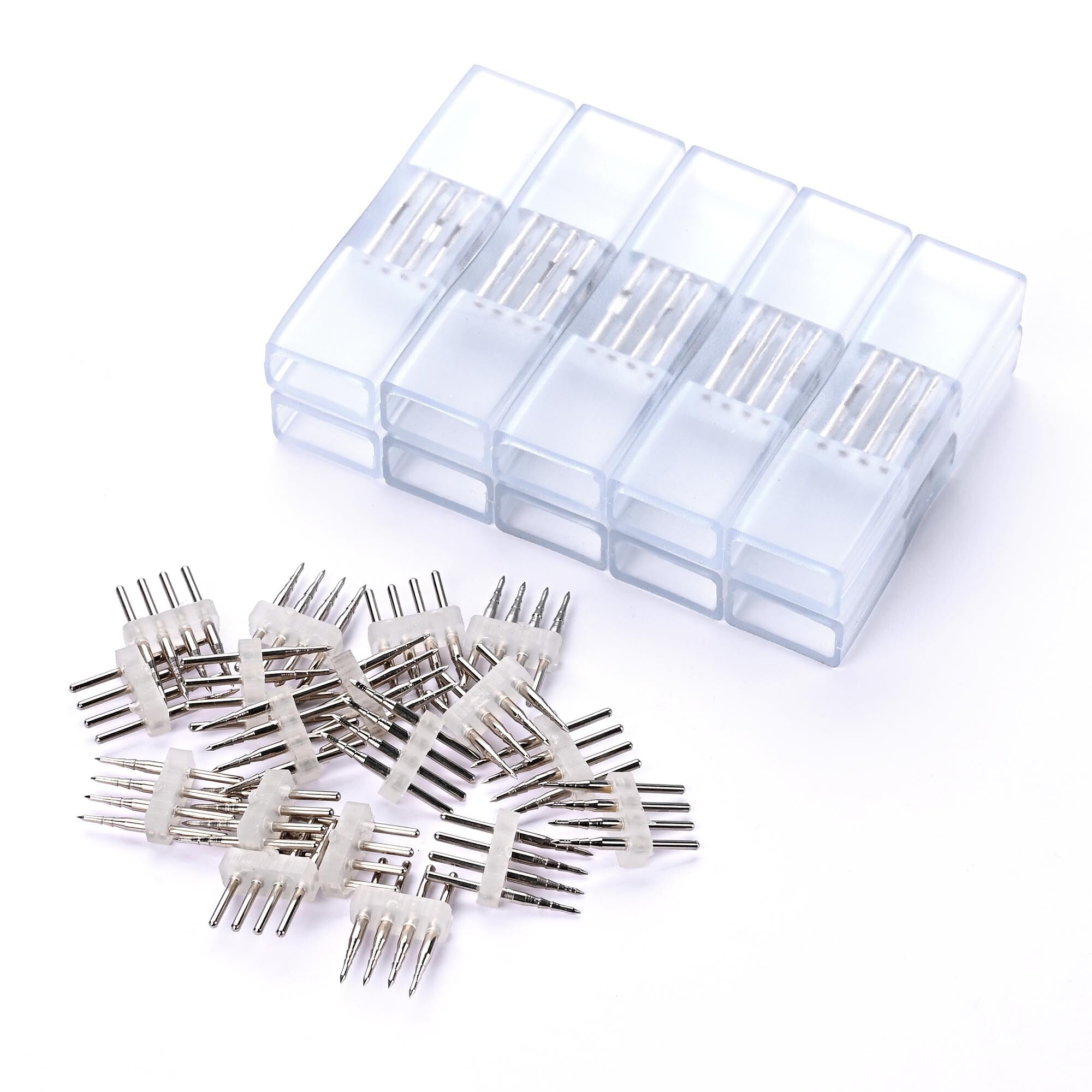 Yescom BiLume RGBW 10 Sets of 4-pin I Shape Neon Rope Light Connectors