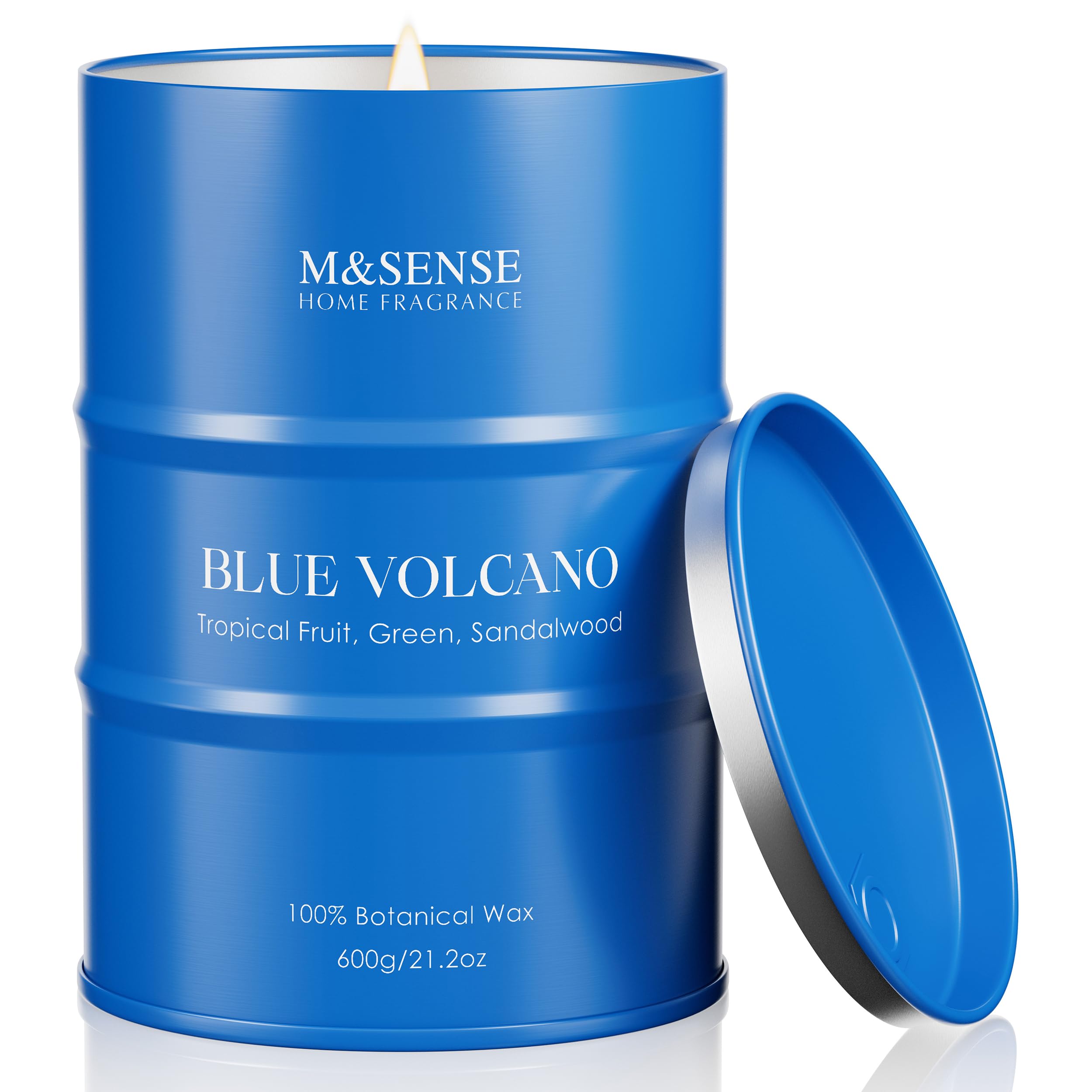 M&amp;SENSE Tropical Fruit Soy Scented Candles, Large, 21.2oz,Blue
