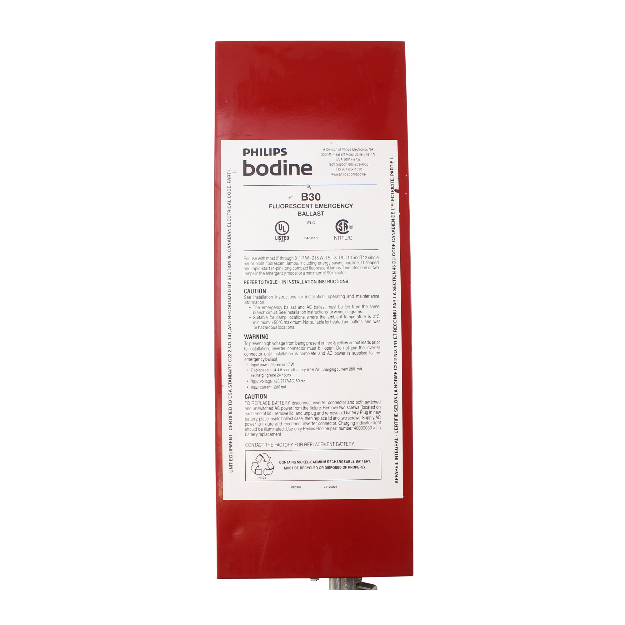 Bodine B30 Fluorescent Emergency 3000 Lumen 120V 277V 1-2 Lamp Ballast T5, T8