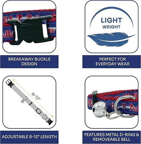 Miniatura 74 de MLB CAT Collar de satén de Los Angeles Angels, collar de equipo de béisbol para perros y gatos. Un collar de gato brillante y colorido con colgante