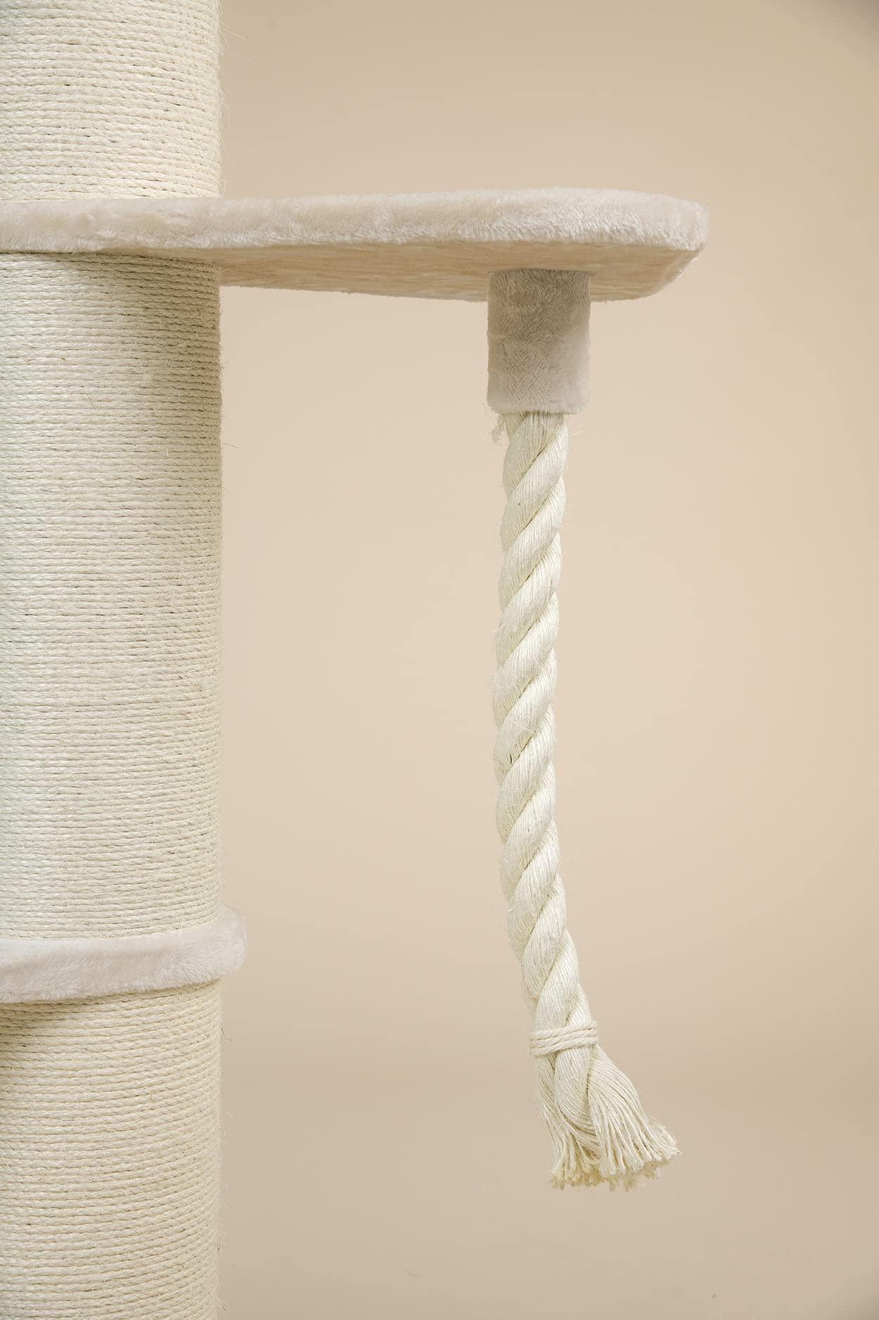 RHRQuality Krabpaal voor grote katten - Maine Coon Tower Crown – 240 tot 260 cm Hoog – Met Extra Dikke 20 cm Sisalpalen – Crème