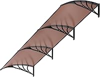 Vista 14 de Vivohome Toldo de policarbonato para puerta o ventana marrón con soporte negro de 40 pulgadas x 40 pulgadas