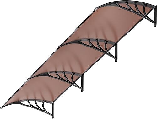 Miniatura 37 de VIVOHOME - Toldo de policarbonato para puerta o ventana Marrón