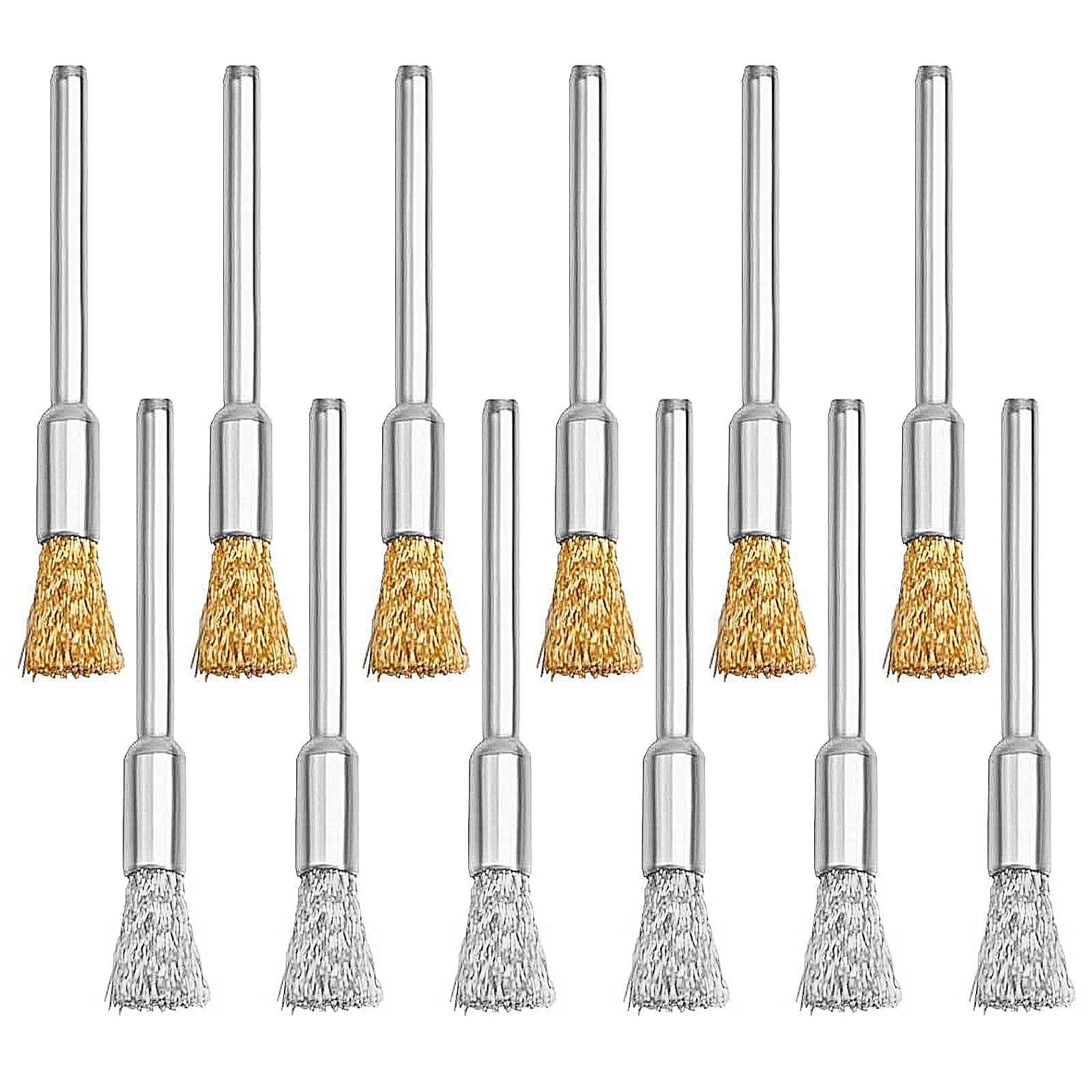 20 cepillos de alambre de acero inoxidable para taladro pequeño, cepillo de alambre, mini cepillo de alambre, juego de cepillos de rueda de alambre de acero de latón, herramienta giratoria de