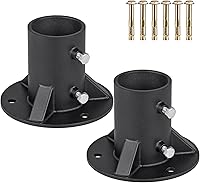 Vista 14 de Brida de base de 3 pulgadas, brida de piso de poste de valla de eslabones de cadena, soporte de hormigón sólido pesado para sostener