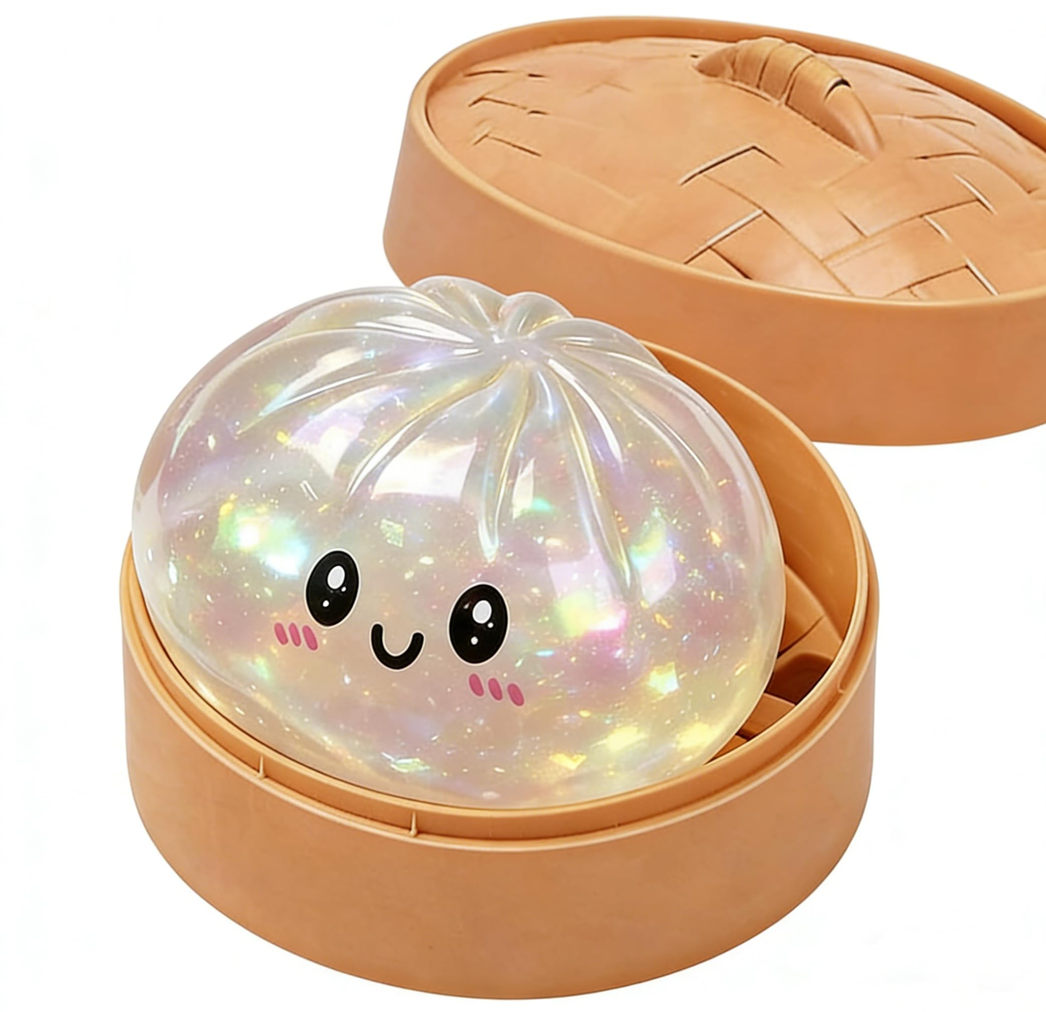 Photo 1 of Xihongshi Glitter Dumpling, Glitter Dumpling Squishy Box, Dumplings Squishy, Anxiety Relief Fidget, Soft Squeeze Decompression Dough (White)