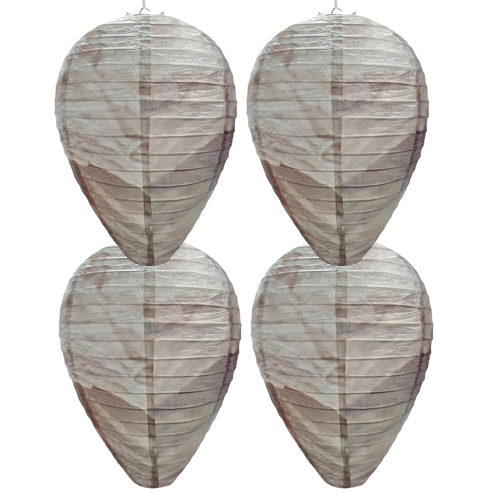 4 Pack Paper Wasp Nest Decoy, Fake Outdoor Hanging Waterproof Wasp Traps Stay Away from Wasps Hornets Yellow Jackets
