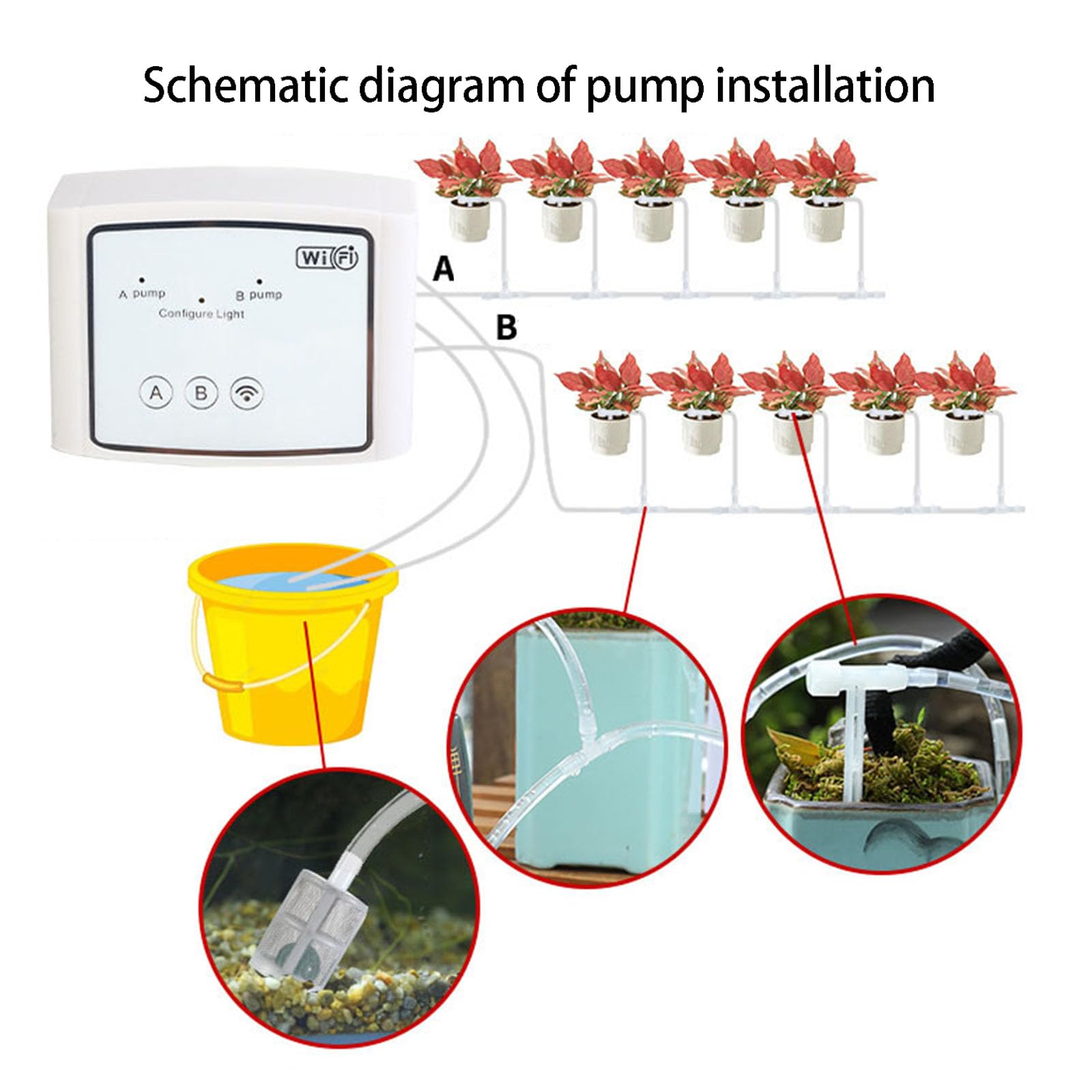 Sistemi irrigazione a Goccia in ABS per Giardinaggio Domestico Piante da Balcone per Interni Risparmia Acqua Facile da installare e Portata Regolabile Set irrigazione per Piante Regolabile