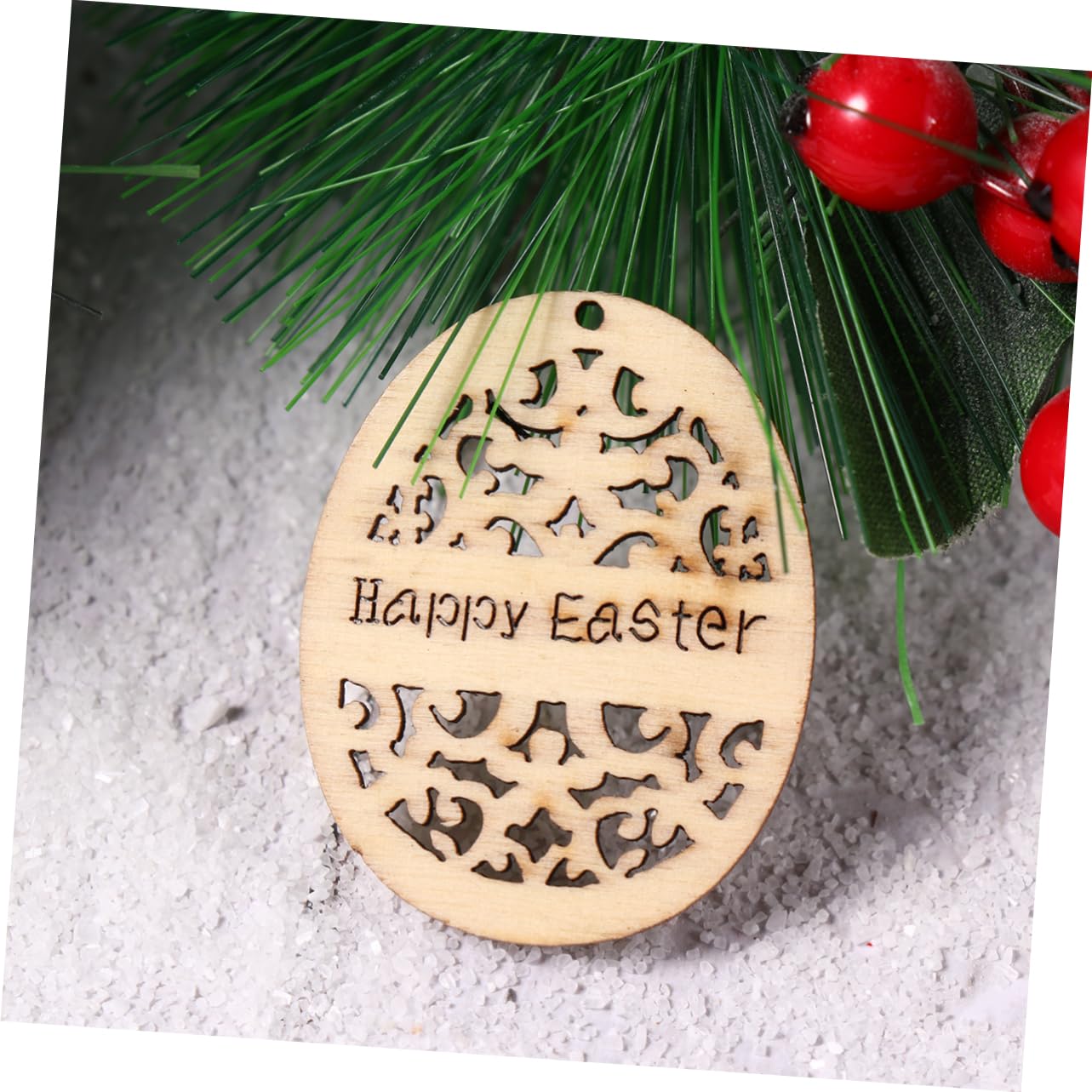 NUOBESTY 3 Juegos Manualidades De Madera Decoraciones Colgantes Adornos De Bolas De Navidad Claro Bolas De Navidad Adornos De Madera De Pascua Colgando Recortes De Bambú 100 Uds * 3
