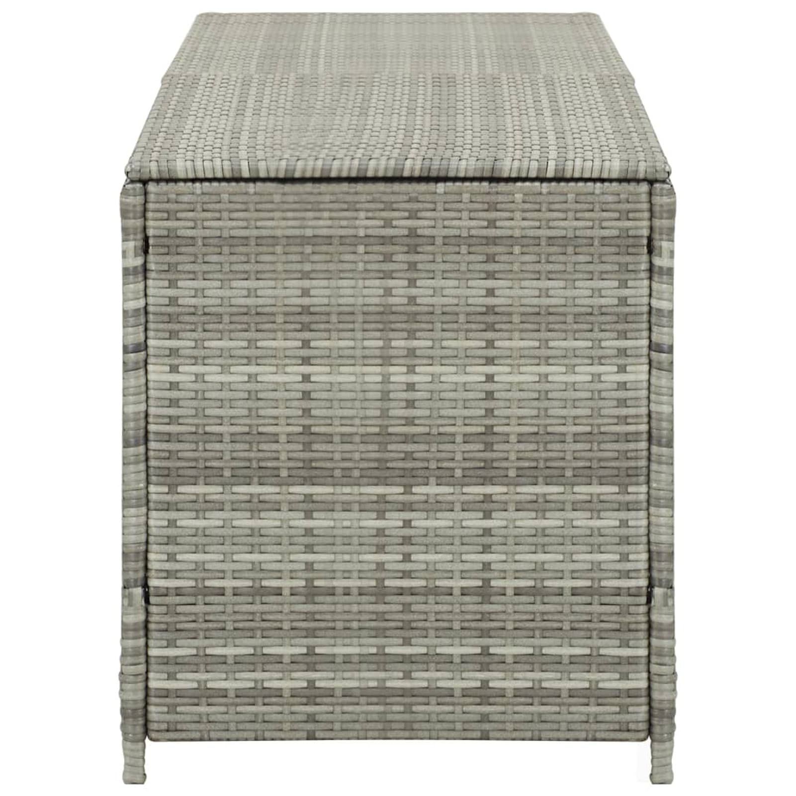 Homgoday Aufbewahrungsbox für den Garten, Truhe für den Außenbereich, Sitzbank für den Außenbereich, mit Aufbewahrungsbox, aus Polyrattan, 200 x 50 x 60 cm, Grau