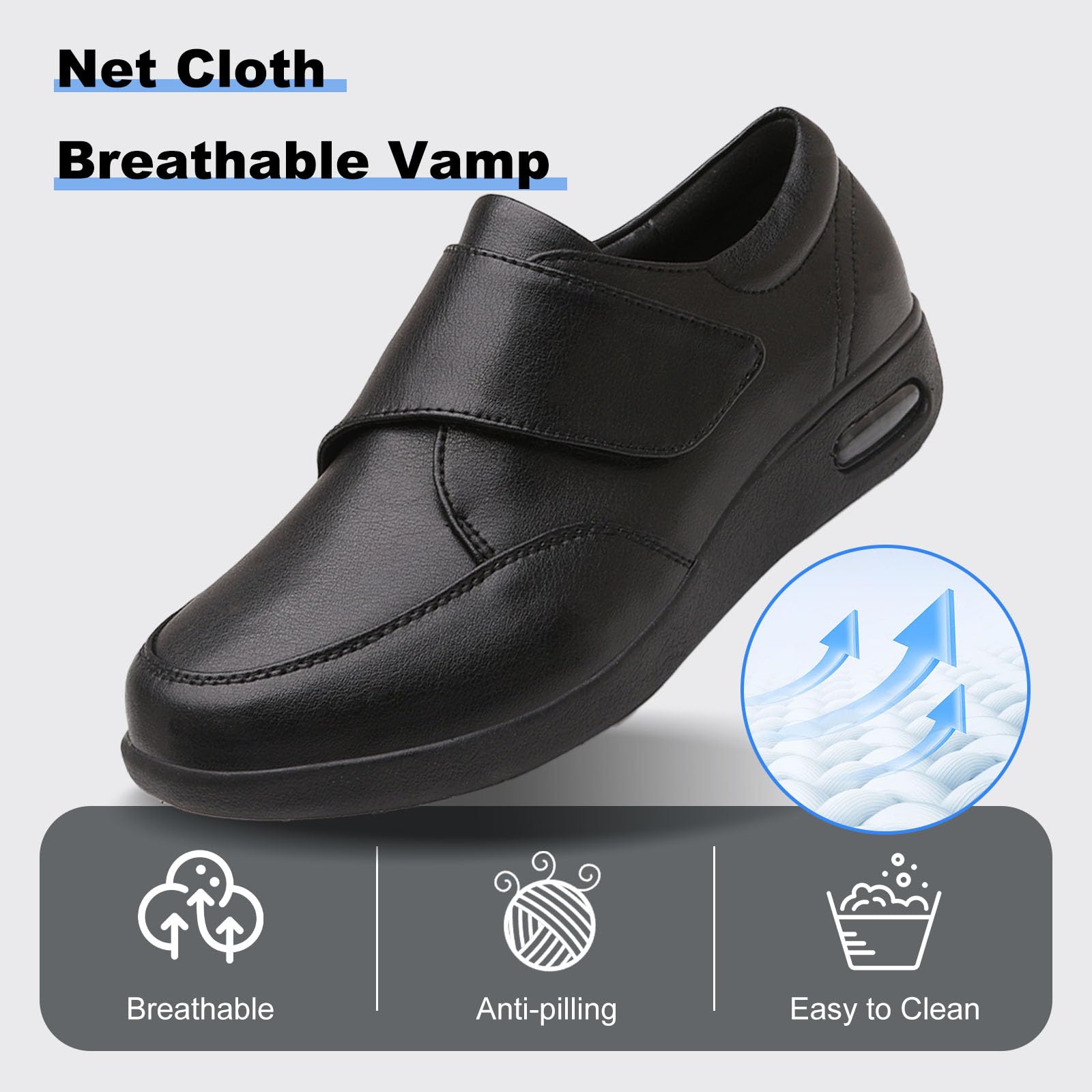 Zapatos Cuero Ortopédicos Diabéticos,Zapatos Ancho Especial para Pies Hinchados Zapatillas Hombre,Caminar Zapatos,Ancianos Zapatos Preventivos Salud Fascitis Plantar,Marrón,38EU