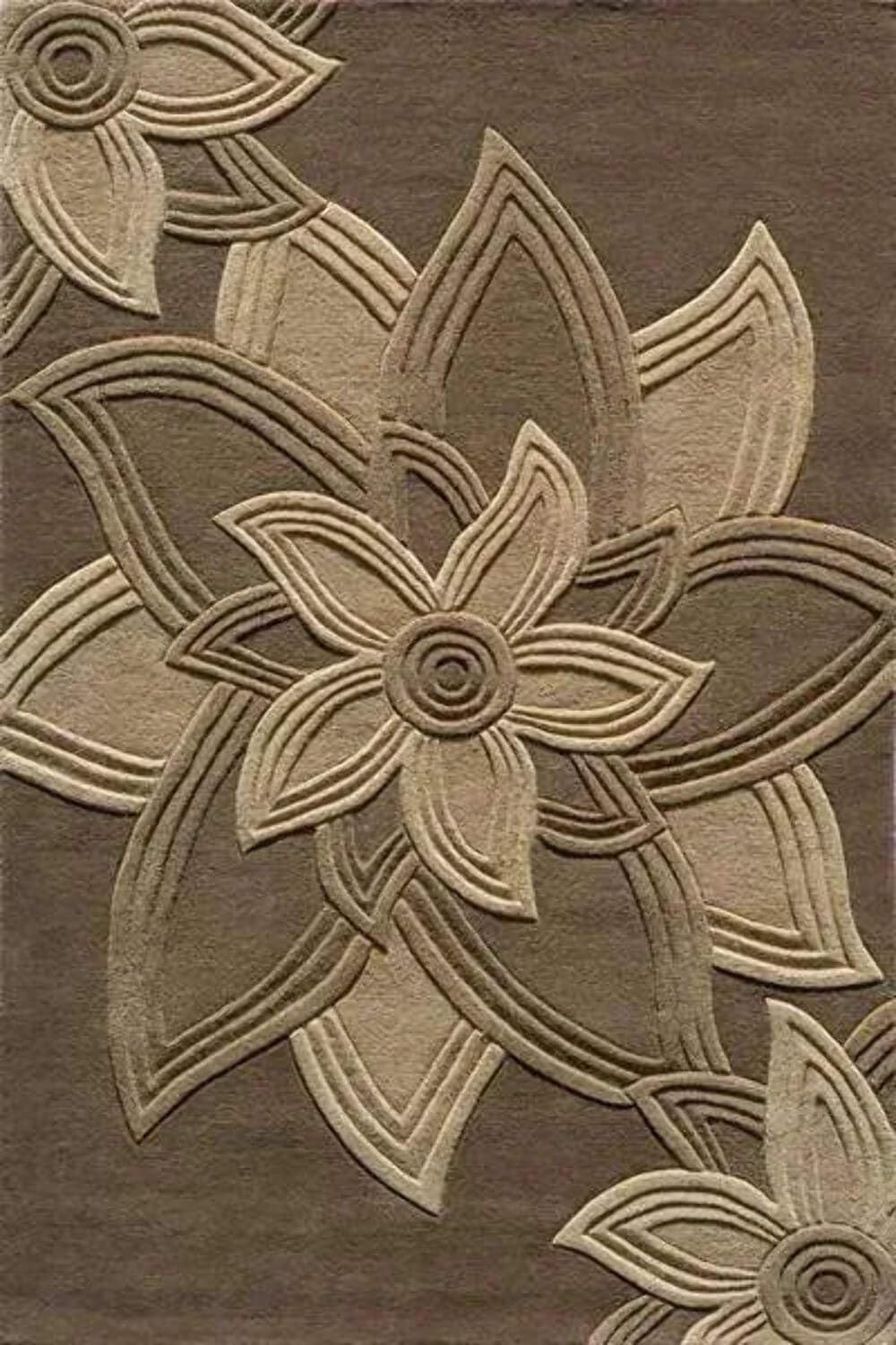 Momeni Rugs Delhi Collection 100% Wool Hand Carved & Hand Tufted Contemporary Area Rug, 8' x 10', Mocha