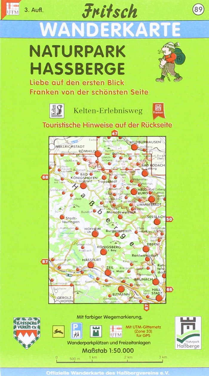Fritsch Karten, Nr.89, Naturpark Haßberge: Franken von der schönsten Seite. Franken von der schönsten Seite. (Fritsch Wanderkarten 1:50000)
