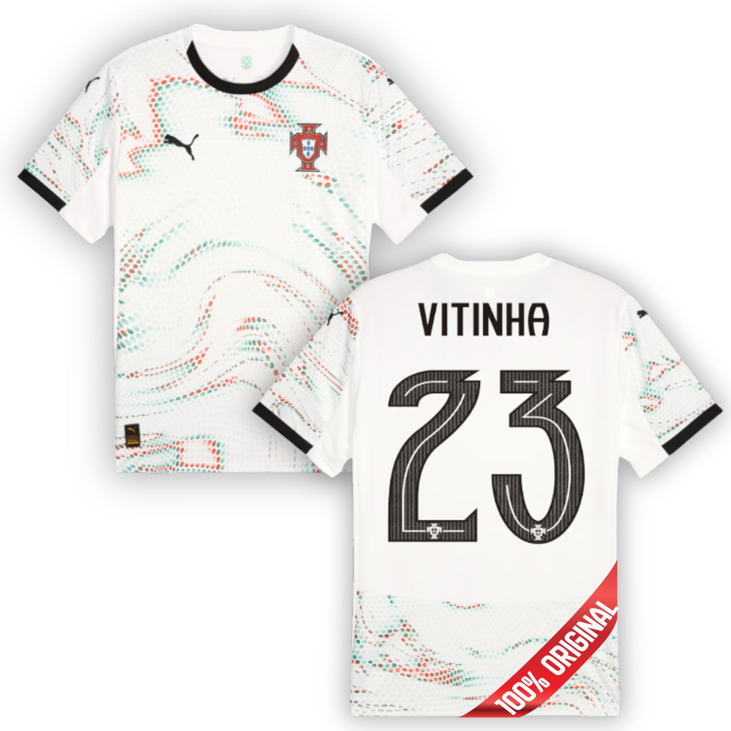 PUMA Original FPF Portugal Trikot Herren [Away 2025] Offizielles FPF Portugal Trikot [Spieler oder Personalisiert] Fussball Sportbekleidung Sport Tshirts Herren Fußball Shirt Männer