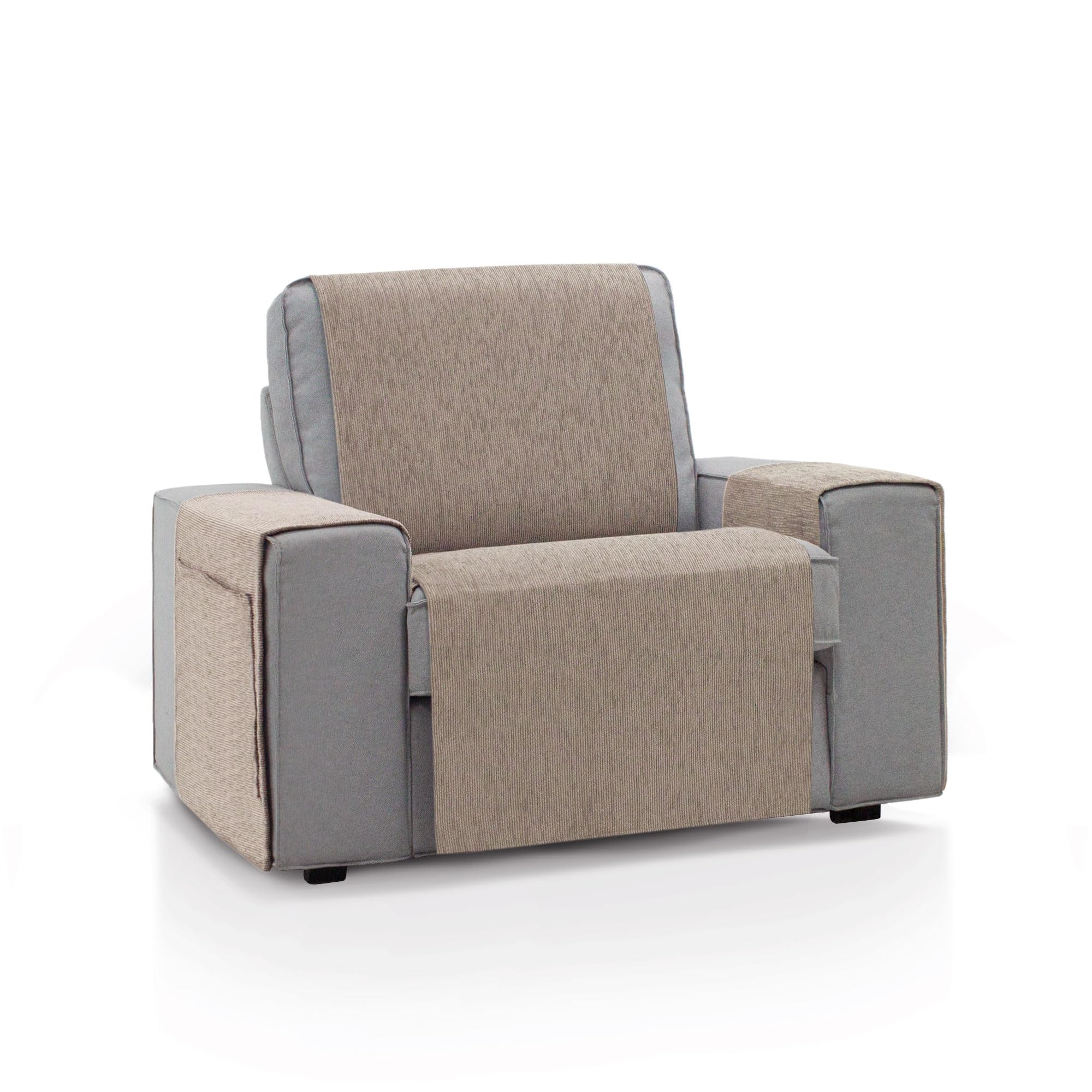 Housse de canapé 1 place beige 55 x 220 cm pour protéger votre fauteuil
