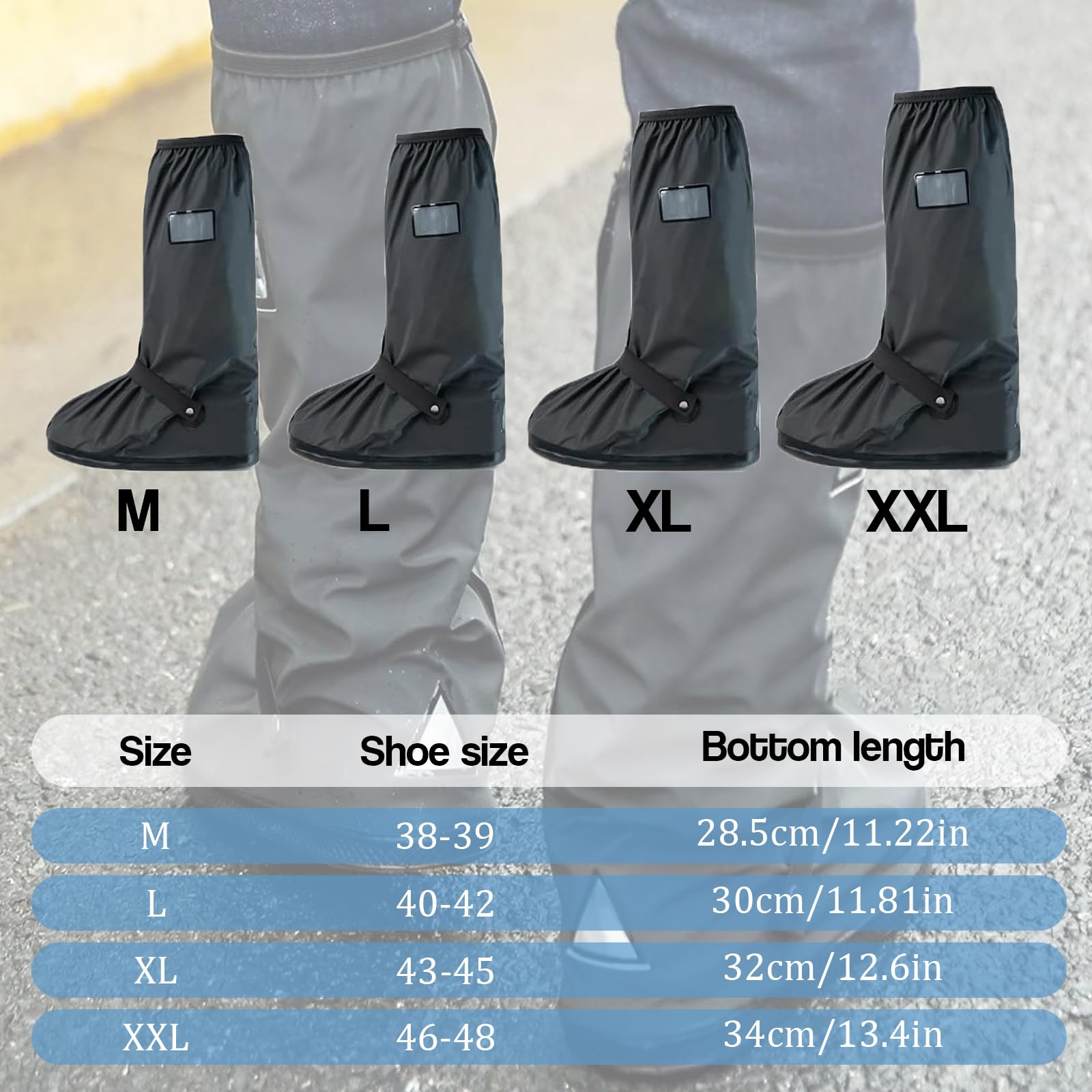 Copriscarpe Impermeabili Copriscarpe Riutilizzabili Copriscarpe Moto Copri Scarpe per Pioggia Copri Scarpe Impermeabili Pioggia con Riflettore,Adatto per Sport all'Aria Aperta,Ciclismo