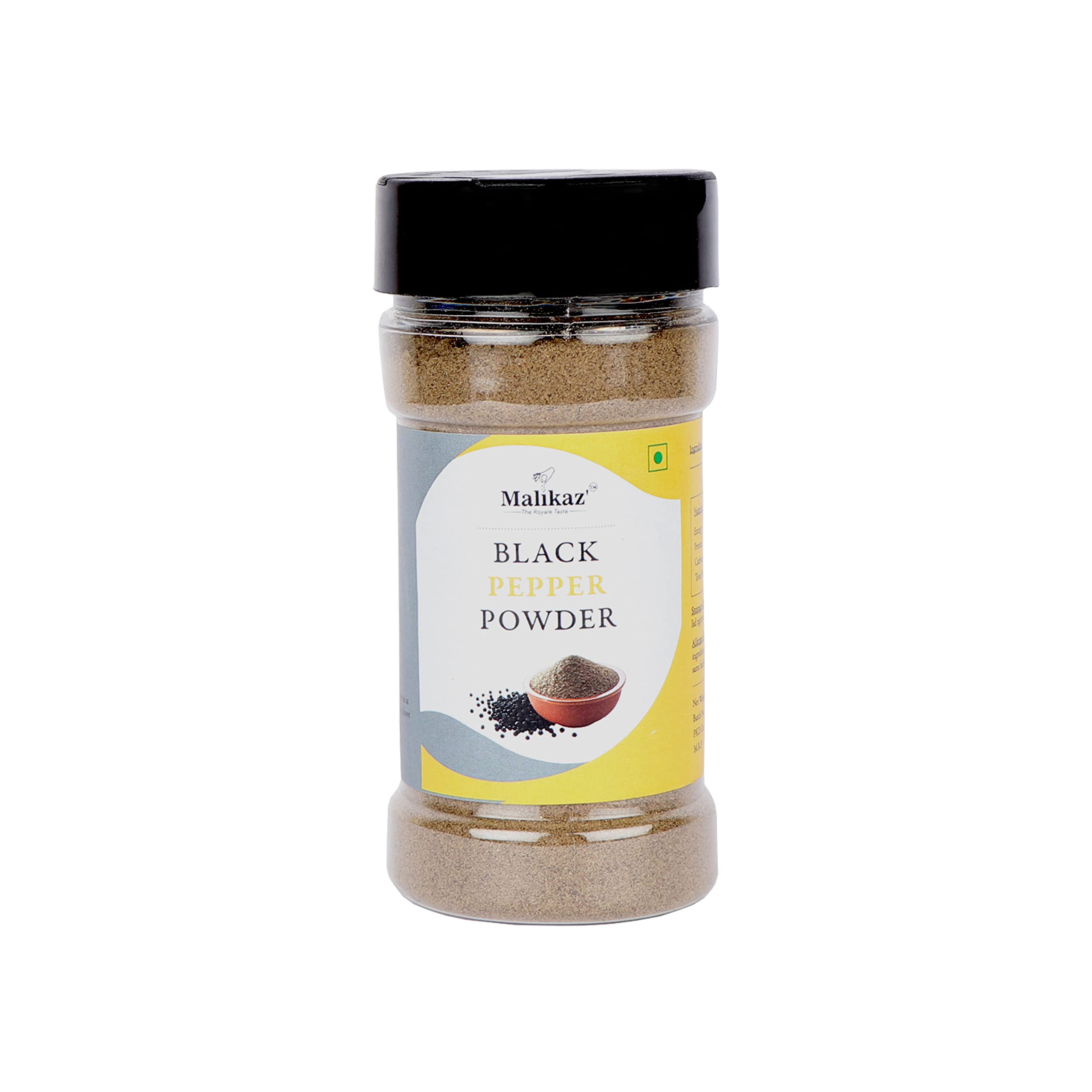Malikaz The Royale Taste Black Pepper | Kali Mirch Powder Jar, 100 g | King of Spices | 100% Natural | No Additives | Easy to Provide a Flavour Boost to All Your Dishes | (B08WJ6YZRR) Amazon Price History, Amazon Price Tracker