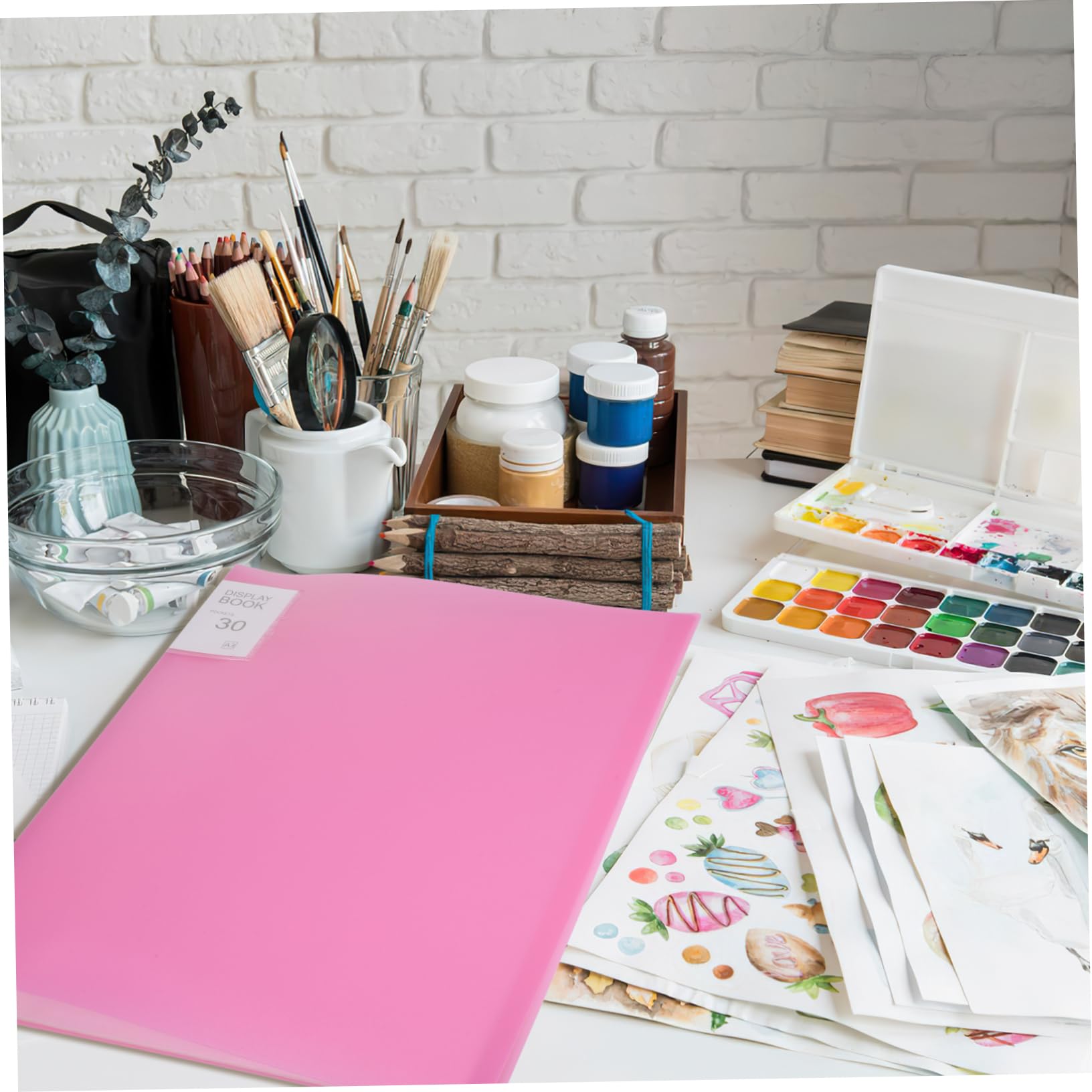 NAMOARLY A3 Portfolio Folder for Artwork Display Book 50 Sleeves Binder Organizer for Sketches Painting Storage Case Binder Sheet Protector