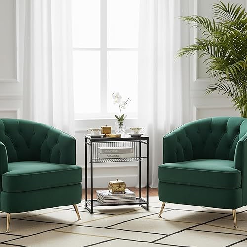 Miniatura 42 de Dulcii Mesa auxiliar pequeña para espacios pequeños - Mesa auxiliar delgada con revistero, mesa auxiliar estrecha para sala de estar, mesita de