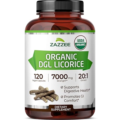Zazzee USDA Organic DGL Licorice, 7000 mg Strength, 20:1 Extract,