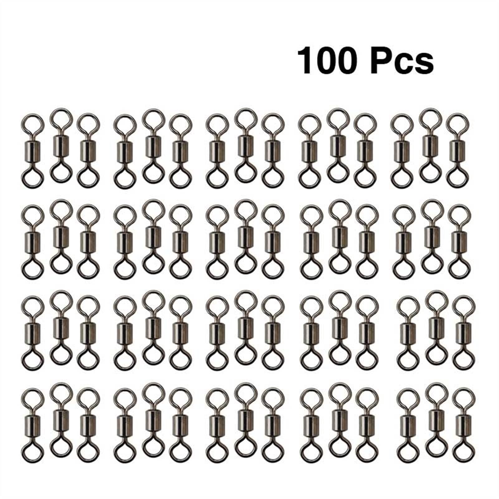 100 Stück Hochgeschwindigkeits-Rotationsstecker mit acht Ringen Angelfasswirbel aus Edelstahl Angelwettbewerb Ausrüstung Wirbelgerät für Hakenfischen 2-130kg (Size : 1#)