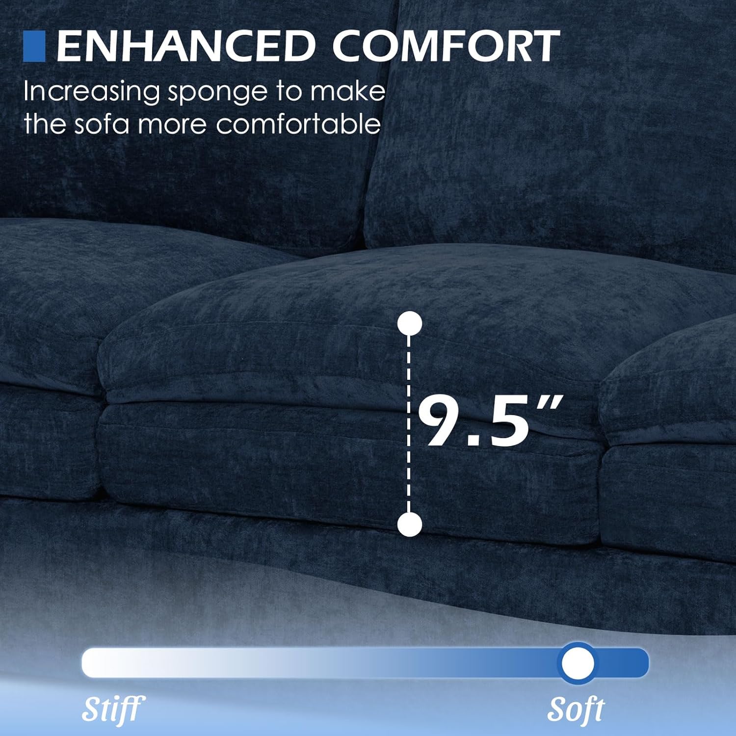 69” Chenille Loveseat Sofa w/Arm Pillows, Upholstered 2-Seater Sofa w/Comfortable Back Cushions, Modern 2 Seats Couch w/High-Density Foam for Living Room, Apartment, Office, Blue