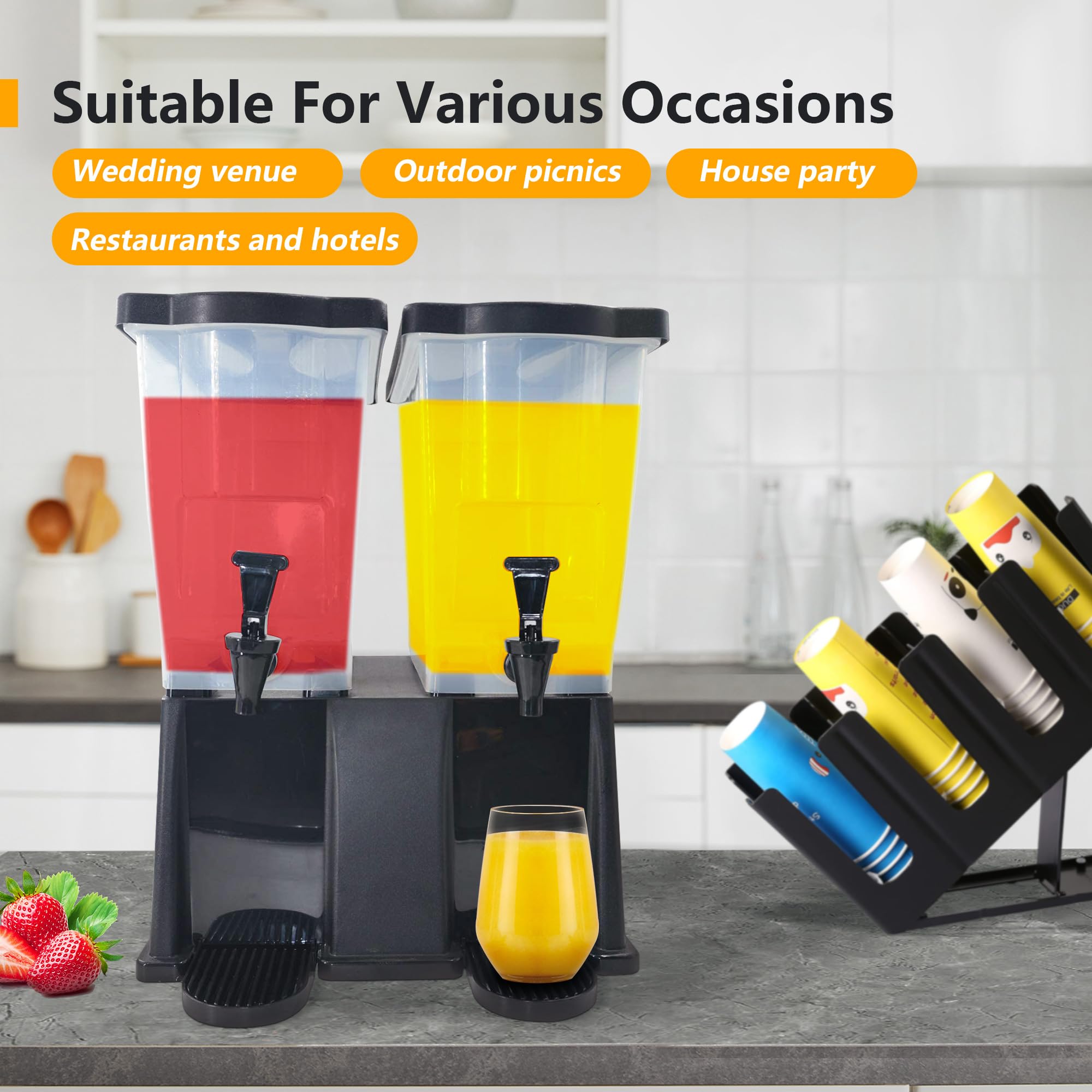 Dispensador exprimidor para el hogar y la cocina, dispensador de bebidas heladas de 7 galones, dispensador de bebidas para fiestas