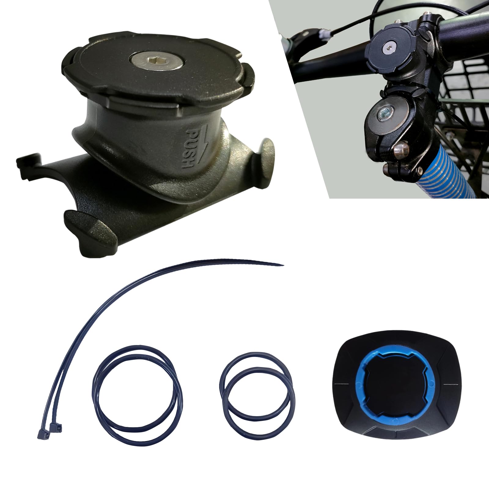 Fogfar 1 PC Motorcycle Navigation Holder, 360 Degree Rotatable Design, Non-Destructive Installation, Universal Waterproof Portable Bicycle Mobile Phone Bracket Accessories (Blue & Black)