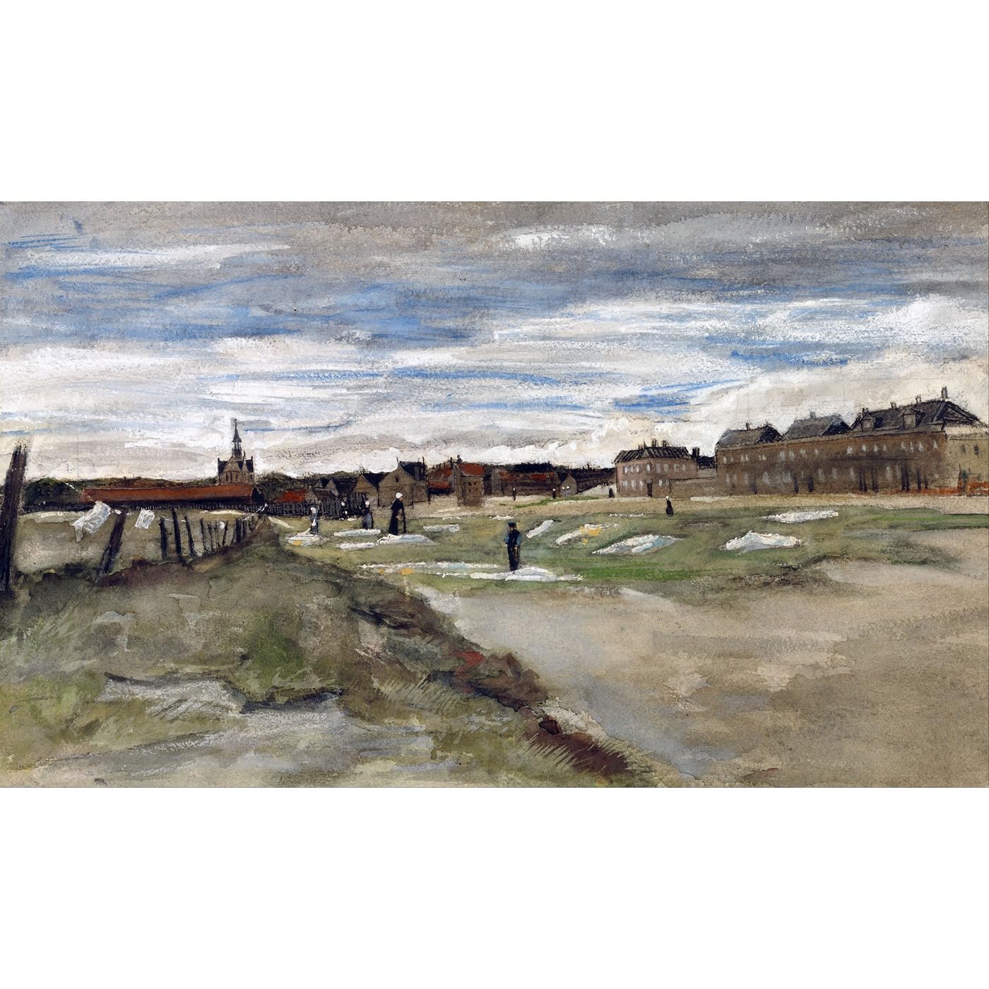 Impression giclée Van Gogh Bleaching Ground at Scheveningen toile roulée 76x101 - 2