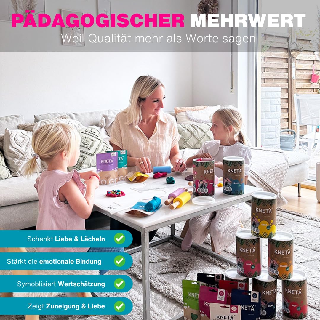 KNETÄ Knete ab 1 Jahr I Party Set I 8x 100g vegane Kinderknete inkl. 2x Bastelkarte Tiermotive I Playdough I Kindergeburtstag