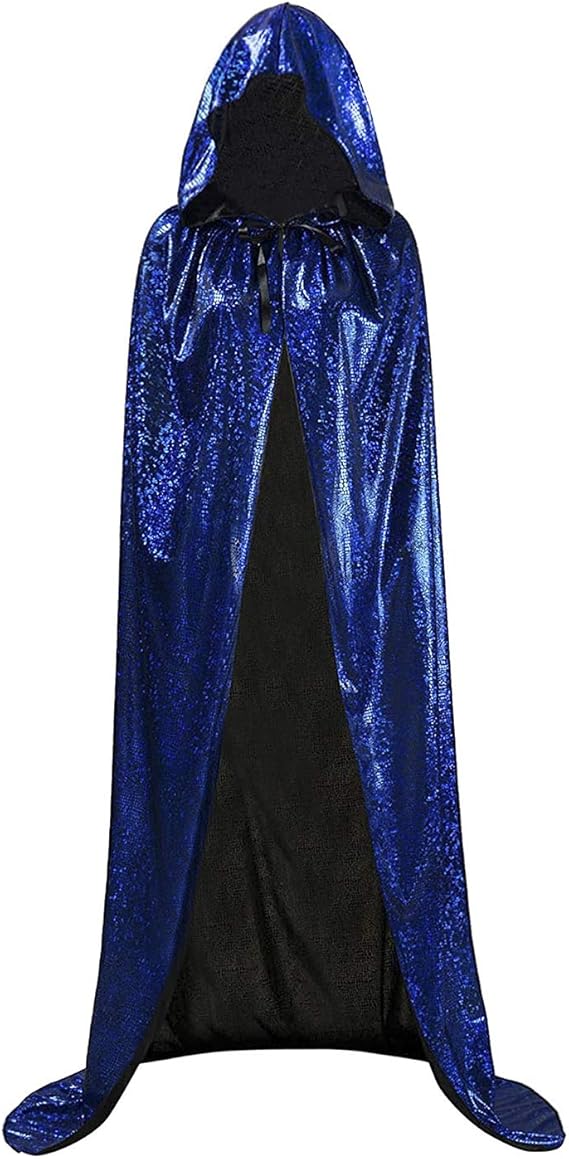 Unisex Adult Long Maxi Paillette Cosplay Cape Halloween Xmas Party